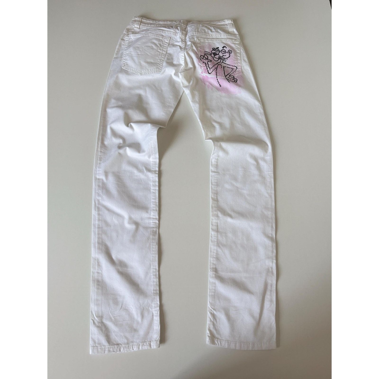Iceberg Iceberg Pink Panther White Jeans Italy Y2K Cartoon Graphic Size US 28 / EU 44 - 4 Thumbnail