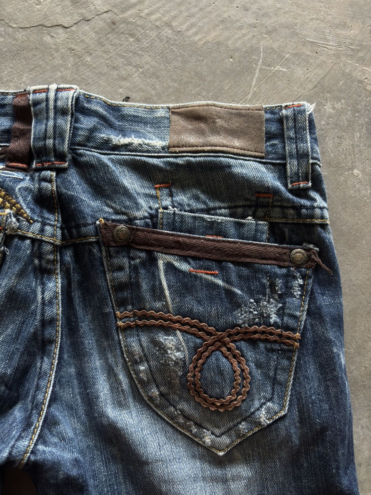 If Six Was Nine RED PEPPER super flare japanese denim washed low rise punk Size US 30 / EU 46 - 18 Thumbnail