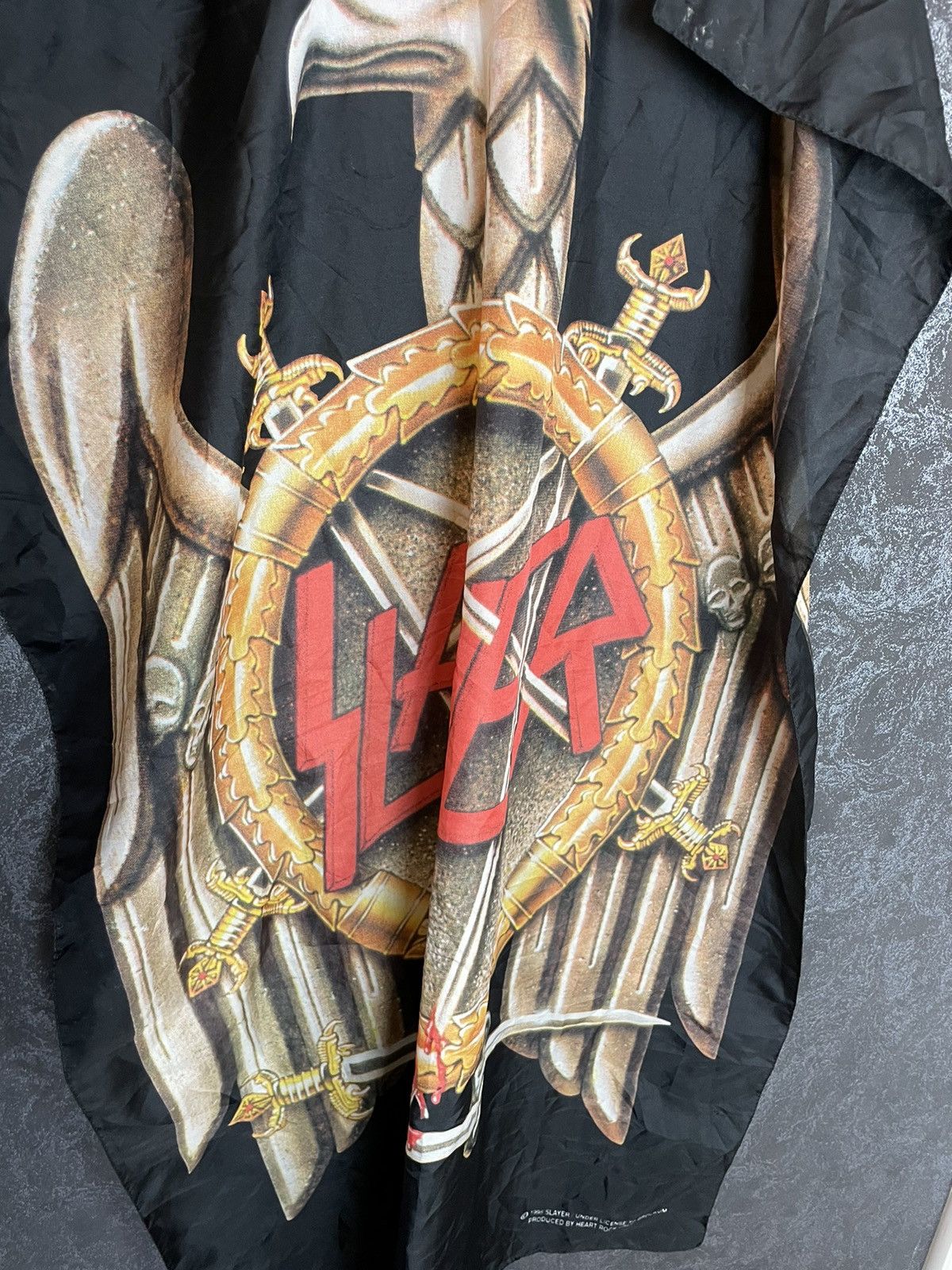 Band Tees Rare Vintage 1995 SLAYER Flag/Banner Wes Benscoter Size ONE SIZE - 3 Thumbnail