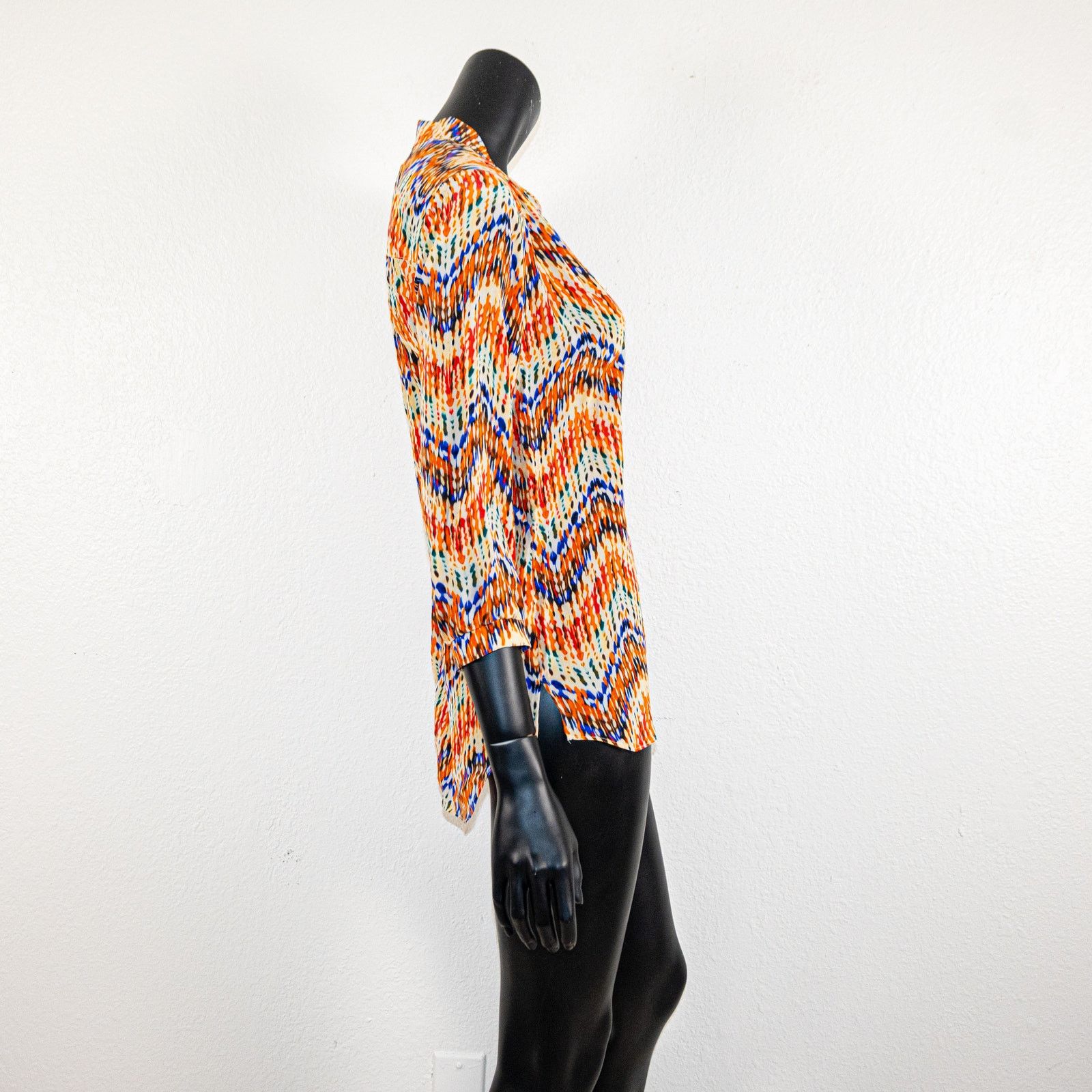 Amanda Uprichard Amanda Uprichard 100% Silk blouse zip Chevron Popover Size S / US 4 / IT 40 - 8 Thumbnail