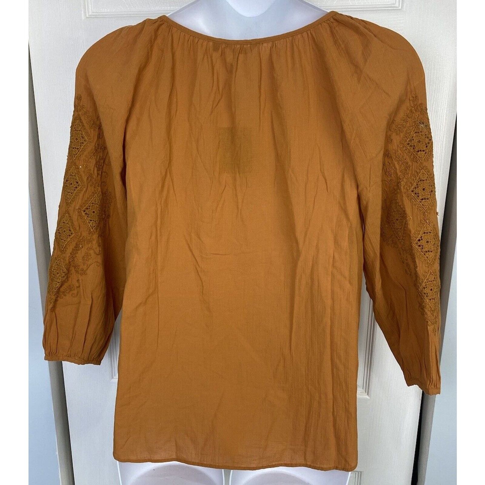 Massimo Dutti NWT Massimo Dutti Orange Rust Button Shirt Blouse Linen Size M / US 6-8 / IT 42-44 - 7 Thumbnail
