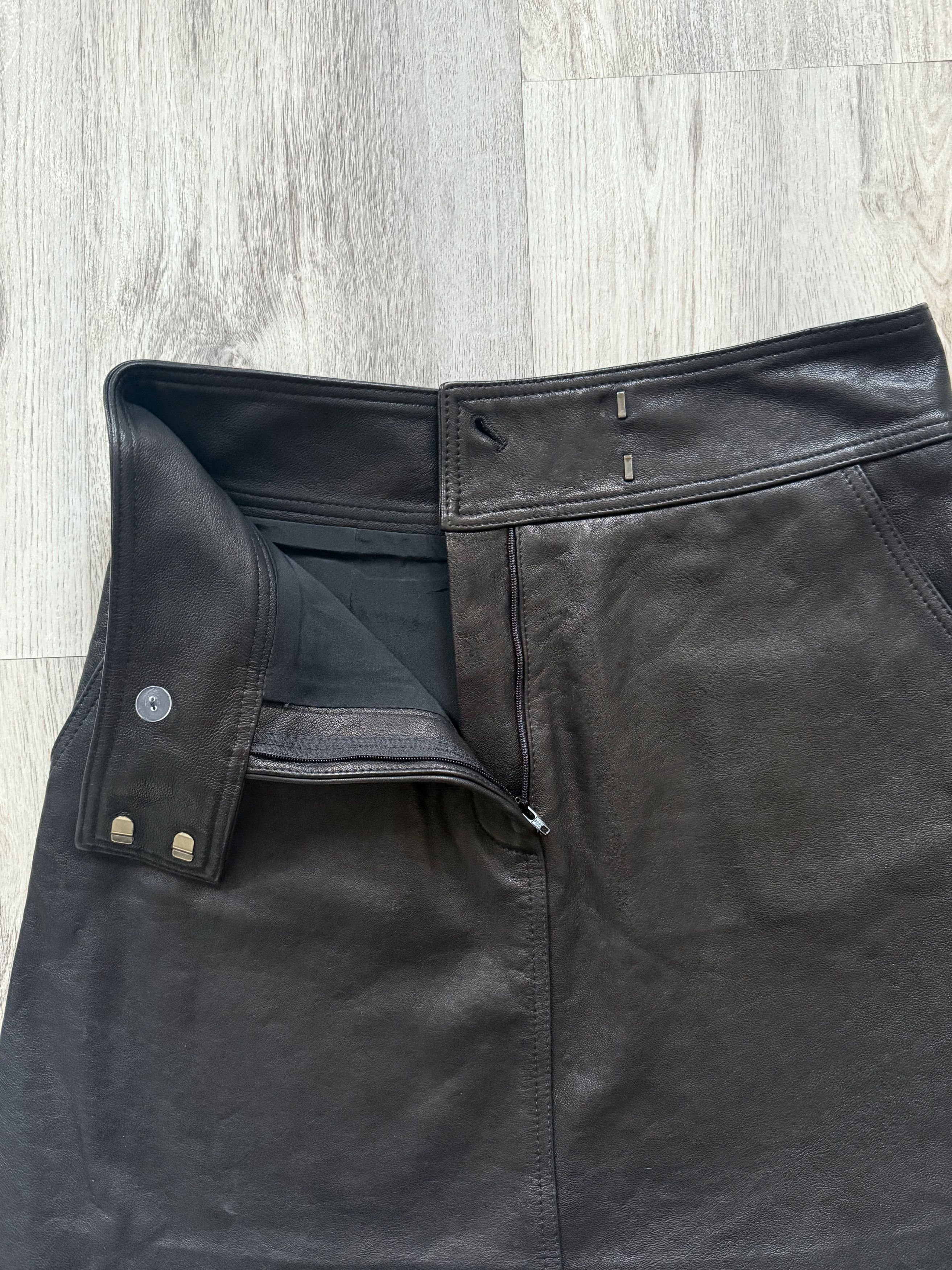 KHAITE Khaite Soft Leather Mini Skirt Size 30" / US 8 / IT 44 - 4 Thumbnail
