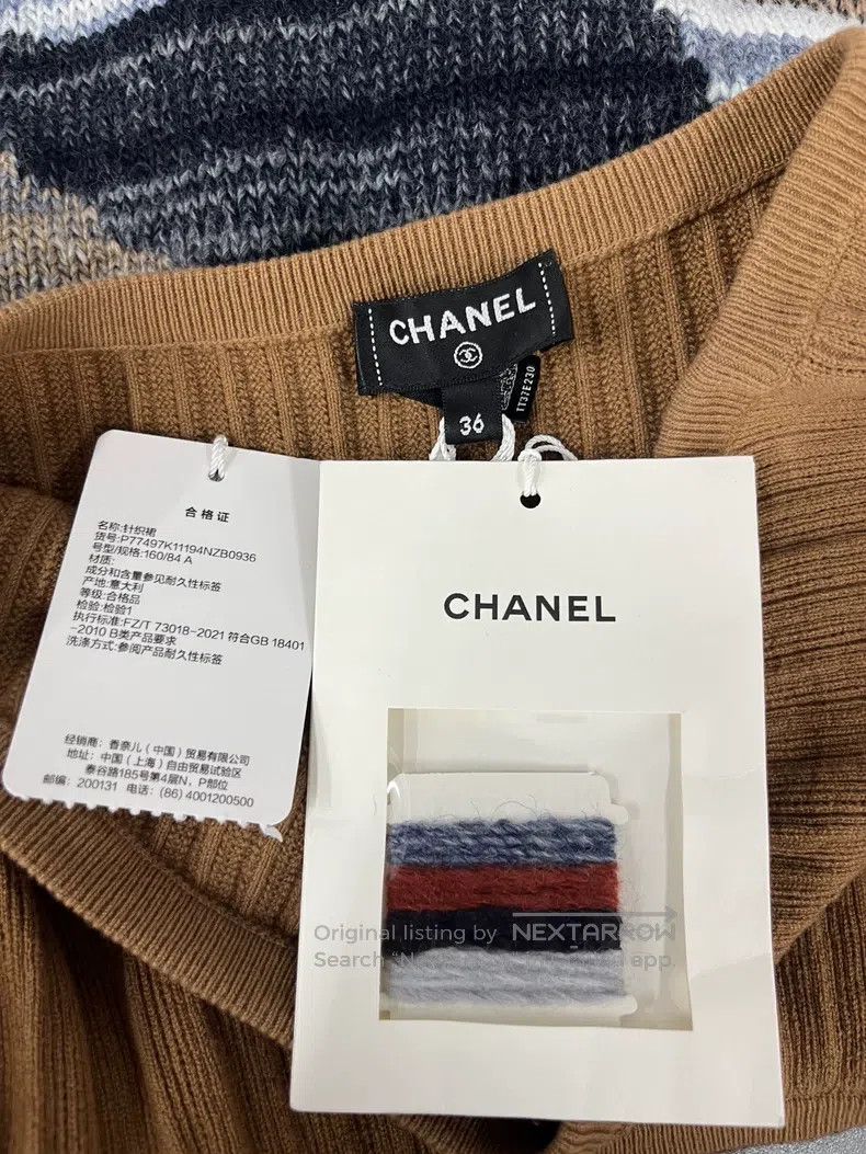 Chanel Chanel 24A high-end handicraft workshop cashmere contrast Size XS / US 0-2 / IT 36-38 - 4 Thumbnail