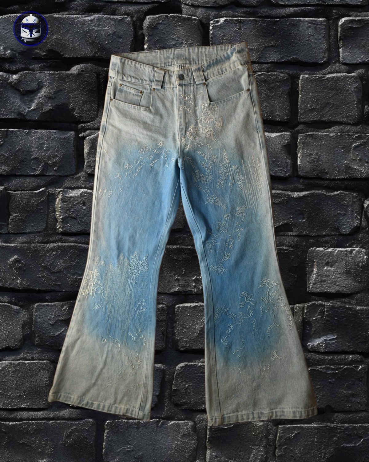 House of Errors House of Errors Woodblock Landscape Embroidered Flare Jeans Size US 30 / EU 46 - 1 Thumbnail