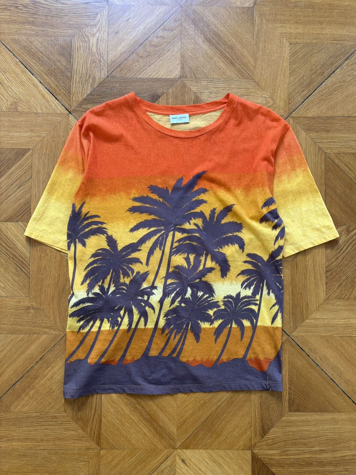16SS Saint Laurent Paris Palm Tree Tee