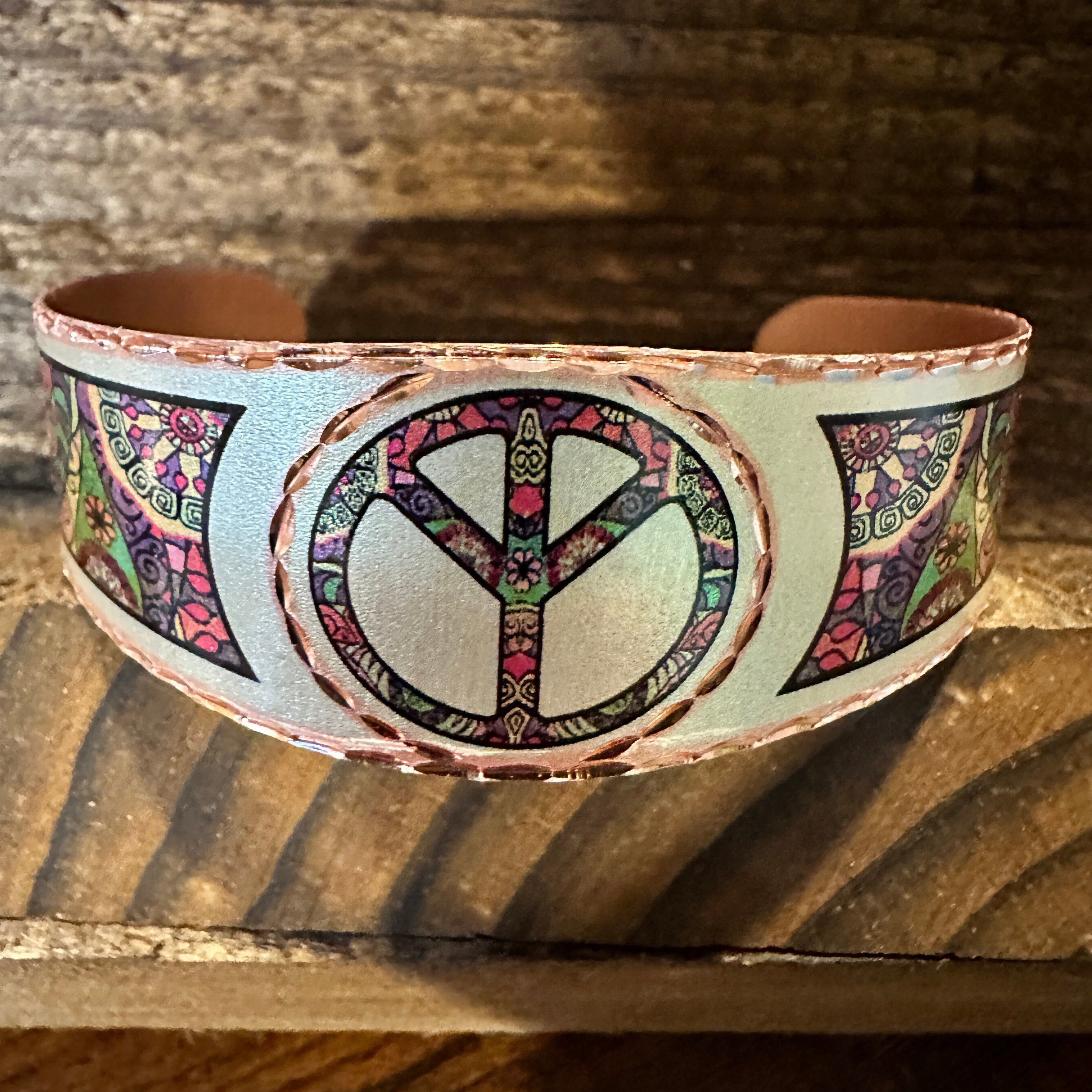 Other Handmade Boho Copper Wide Cuff Bracelet, Diamond Cut Hippie Size ONE SIZE - 3 Thumbnail