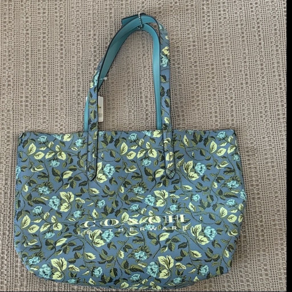 Coach COACH Floral Print Coach Highline Tote Slate/Silver Size ONE SIZE - 1 Thumbnail