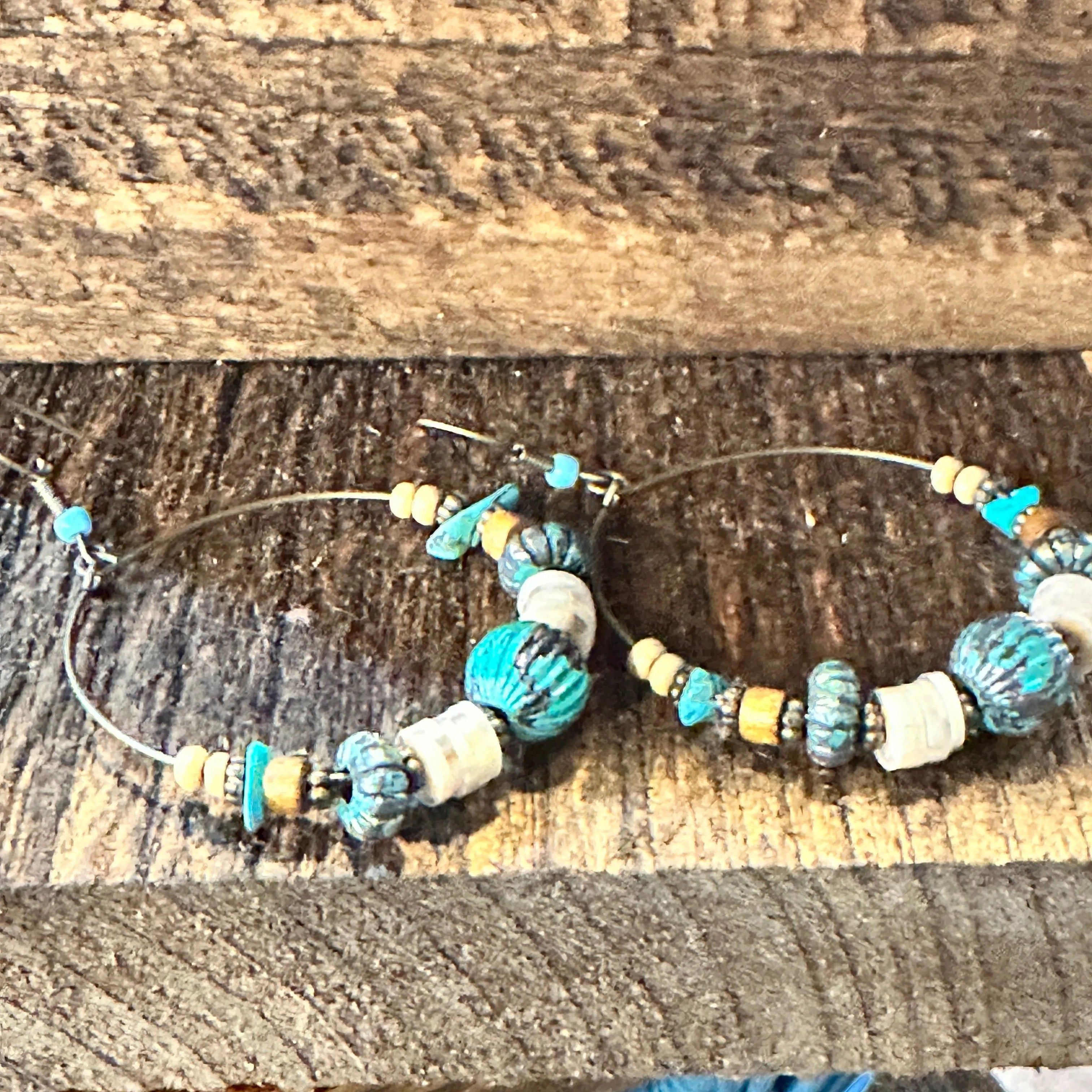 Other Handmade Western Hippie Copper Wire Turquoise Wooden Beads D Size ONE SIZE - 5 Thumbnail