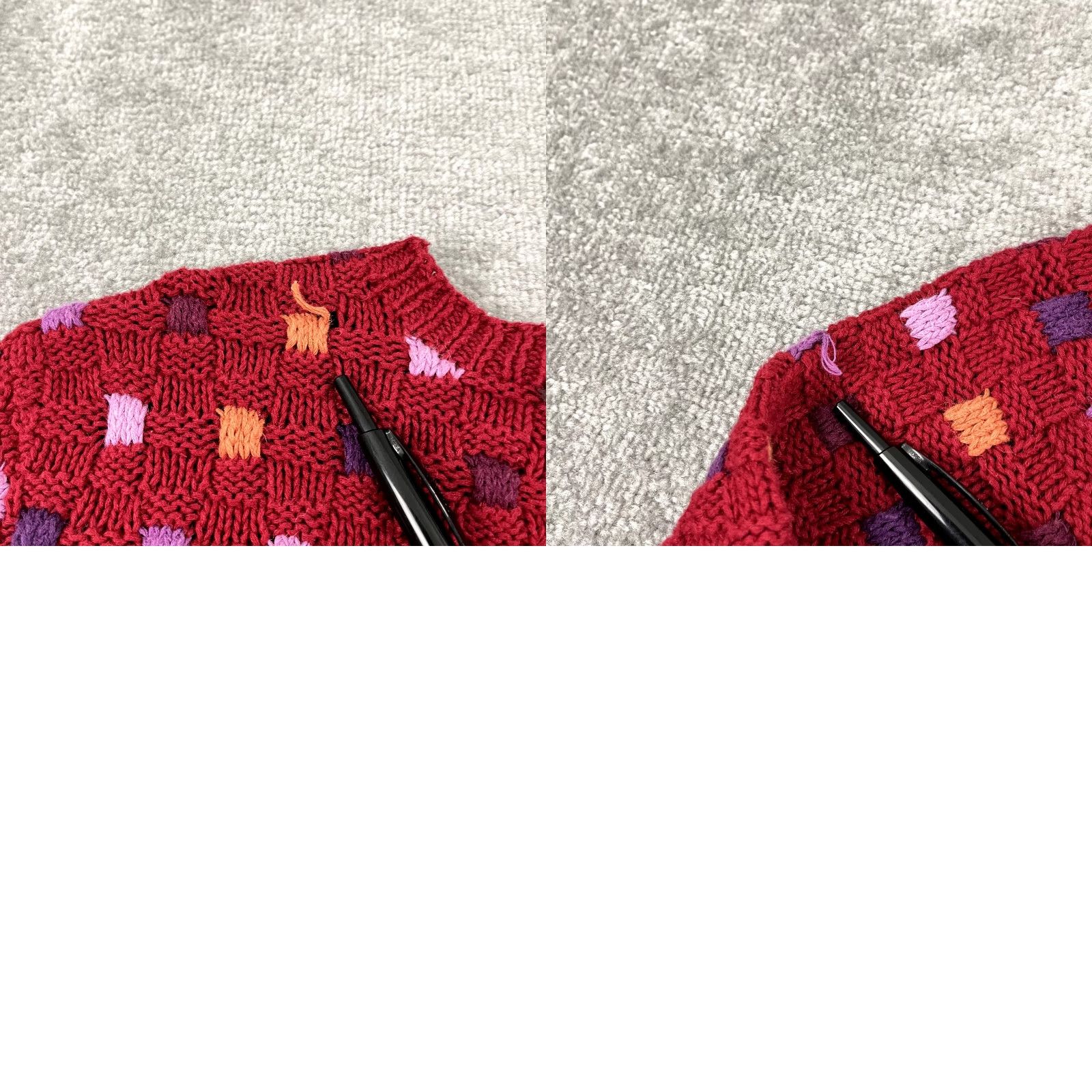 Nordstrom VINTAGE Nordstrom Sweater Mens M Red Patchwork Square Knit Jumper 90s Size US M / EU 48-50 / 2 - 8 Thumbnail