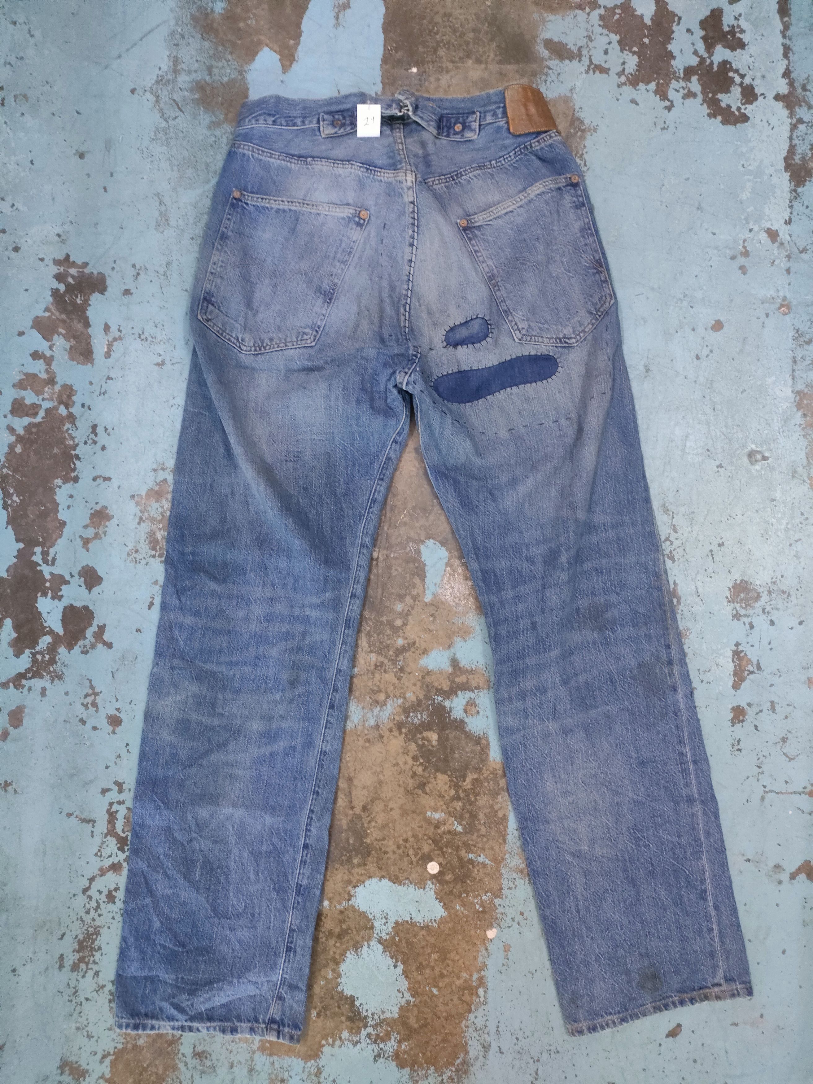 Levi's Vintage Clothing Levi's Patch Bovine Leather Patchwork Selvedge Jeans Size US 29 - 9 Thumbnail