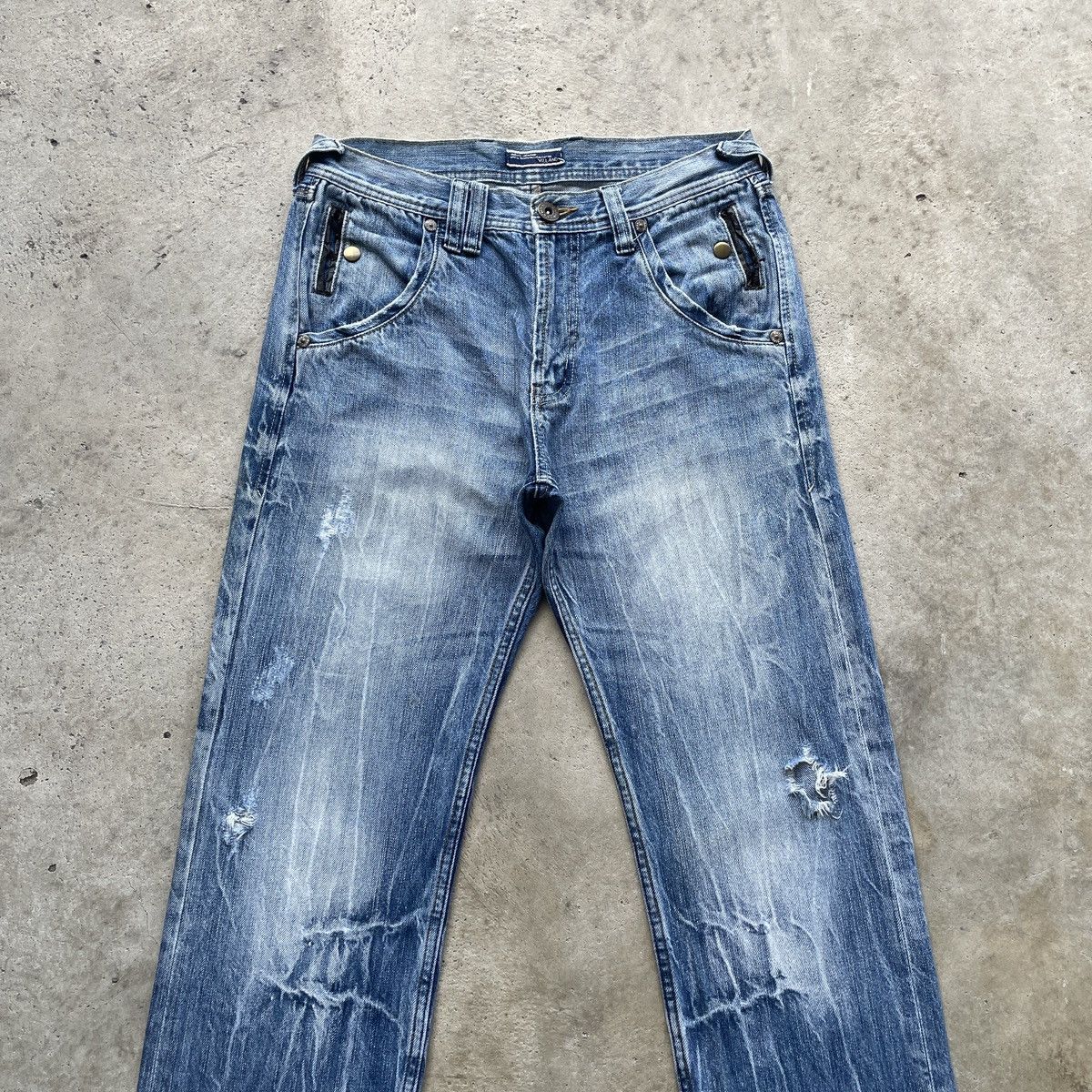 Japanese Brand W31 Vintage Japanese Distressed Faded Jeans Rare Denim Pants Size US 31 - 3 Thumbnail