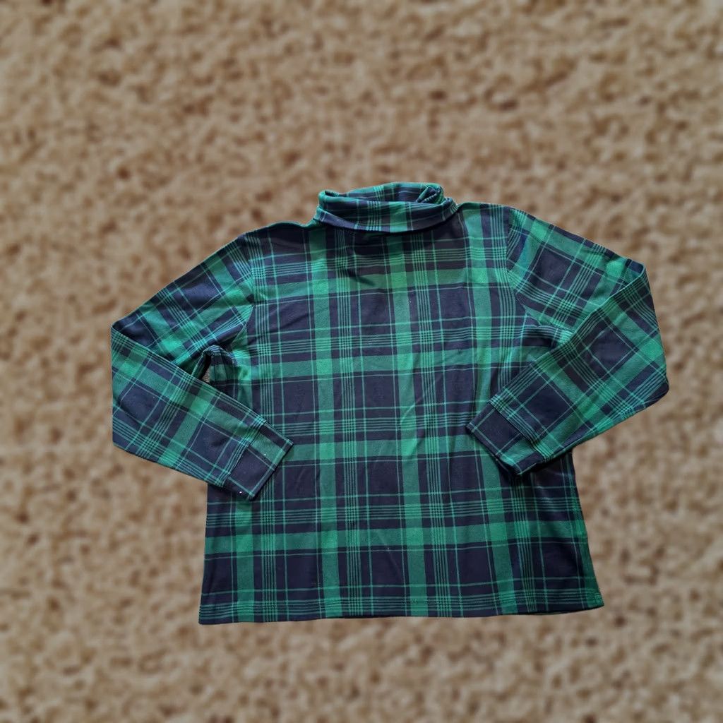 Vintage LL Bean Top Womens Large Petite Green Plaid Tartan Blackwatch Turtleneck Casual Size L / US 10 / IT 46 - 1 Thumbnail