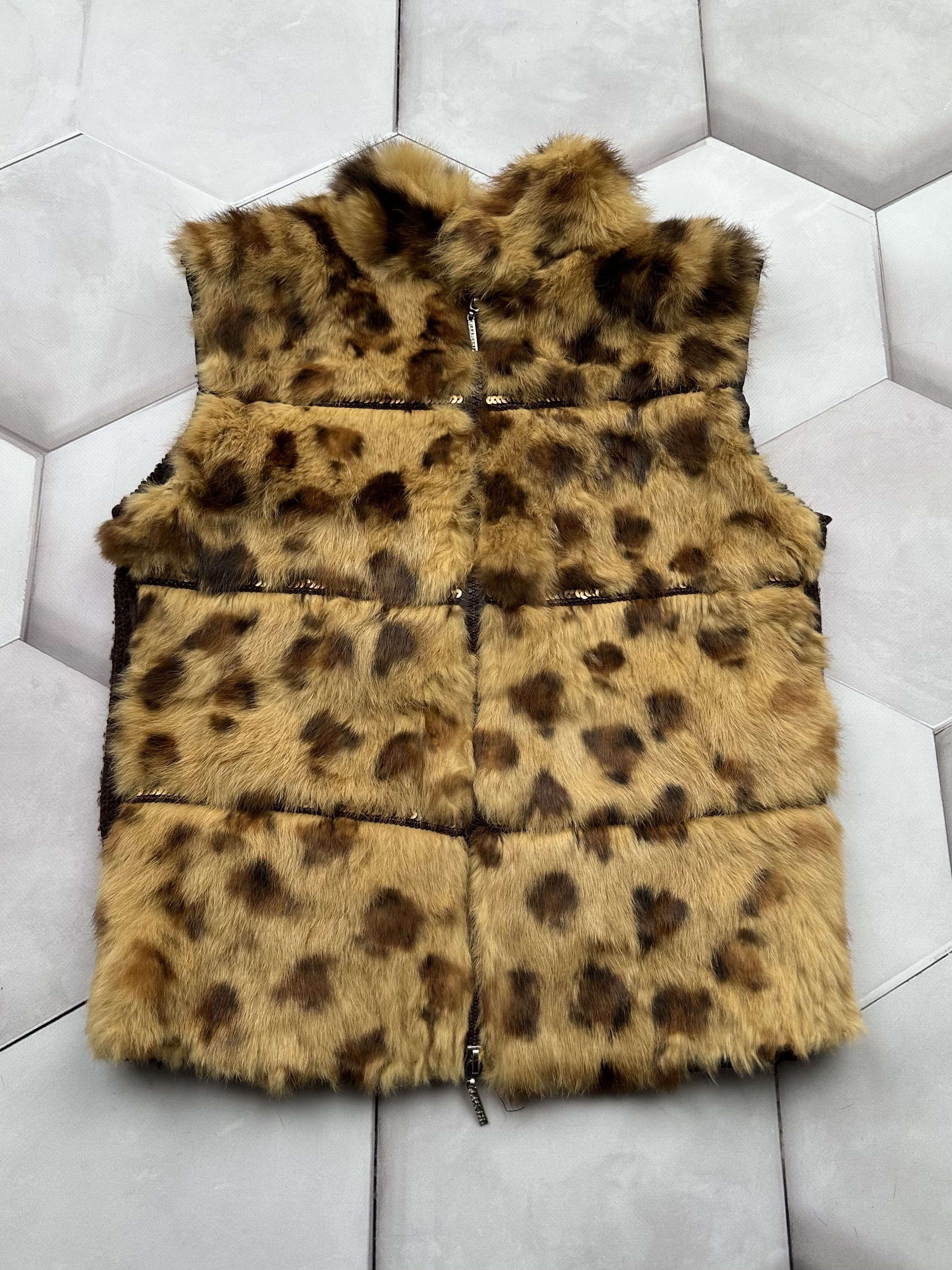 image of Mink Fur Coat x Vintage 80's Real Fur/wool Vest in Brown, Women's (Size Small)