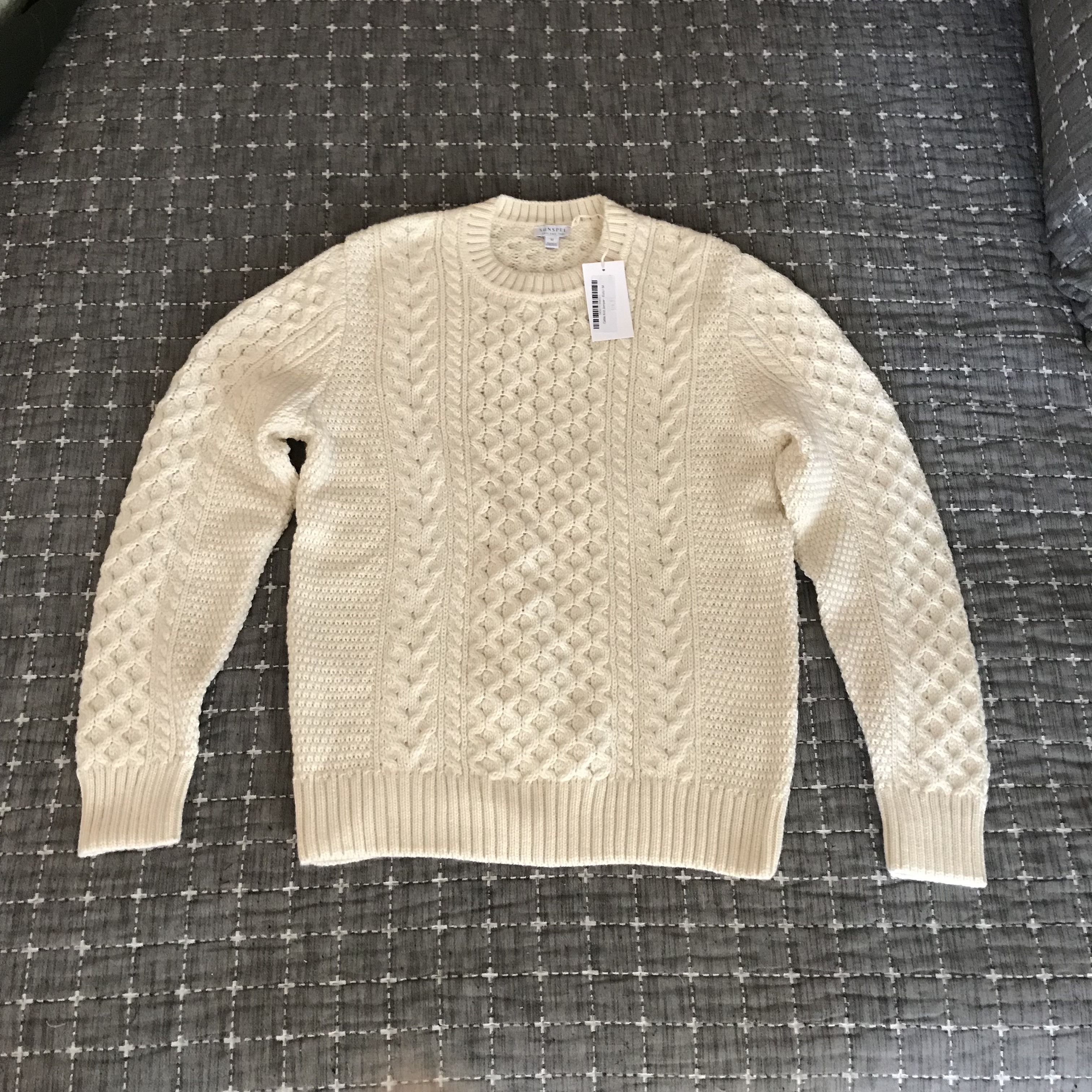 Sunspel Sunspel Cable Knit Sweater M NWT Size US M / EU 48-50 / 2 - 1 Thumbnail