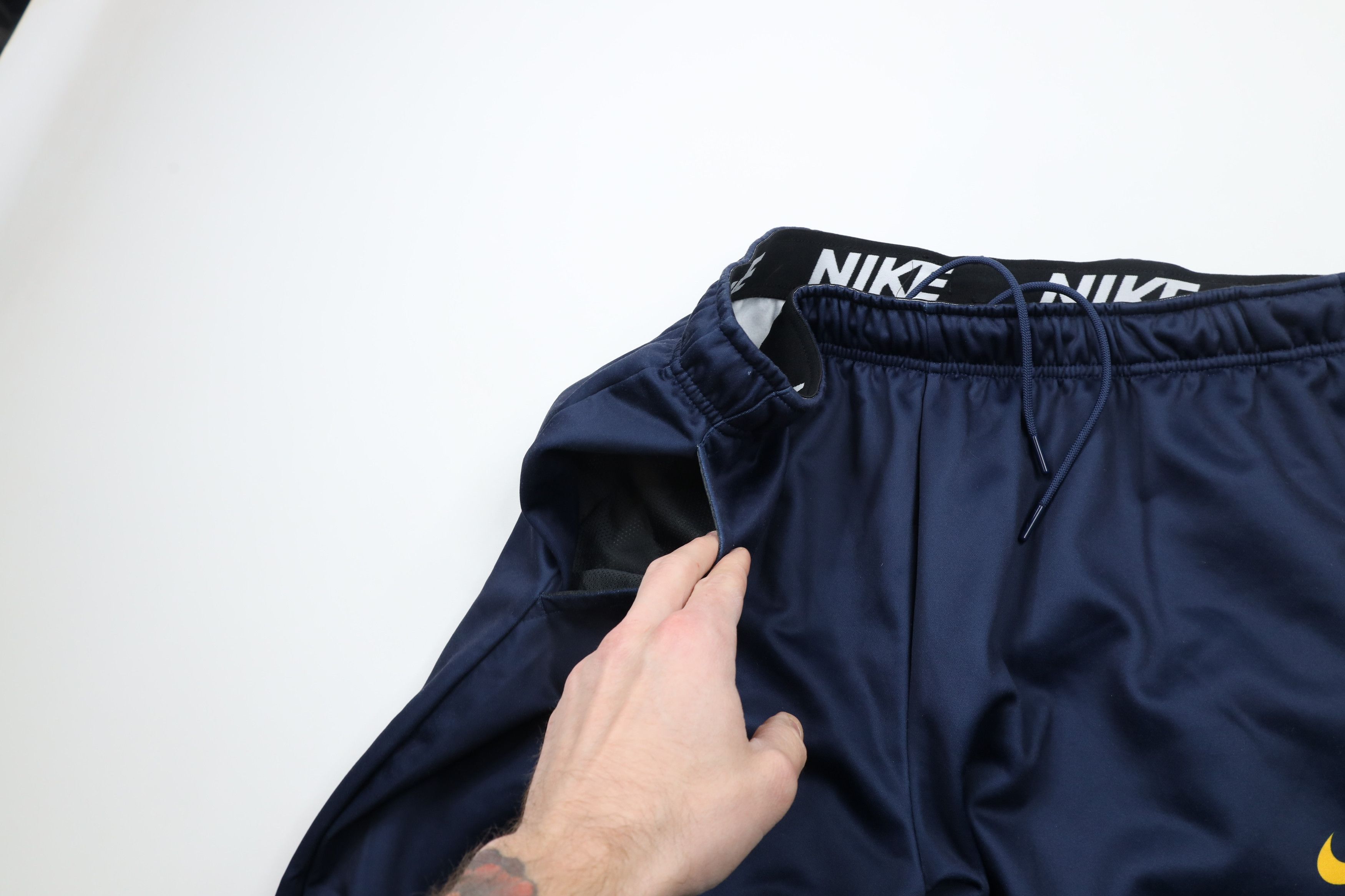 Nike × Vintage Vintage Nike Mini Swoosh Wide Leg Sweatpants Pants Blue Size US 42 / EU 58 - 7 Thumbnail