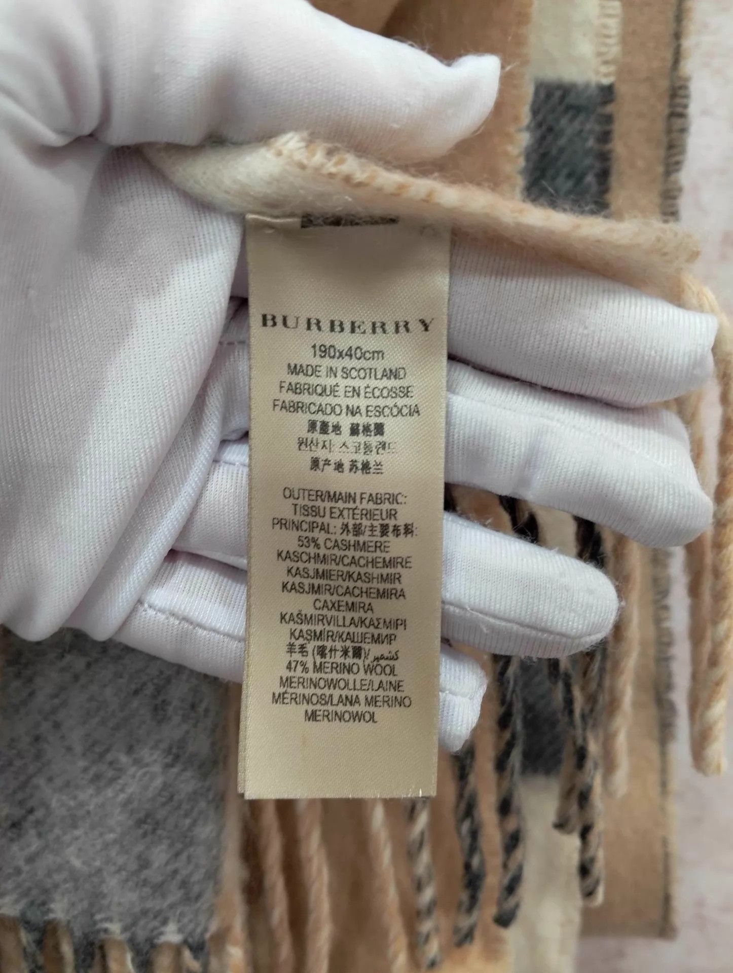 Burberry Burberry Brown Cashmere Pocket Fringe Scarf Size ONE SIZE - 5 Thumbnail
