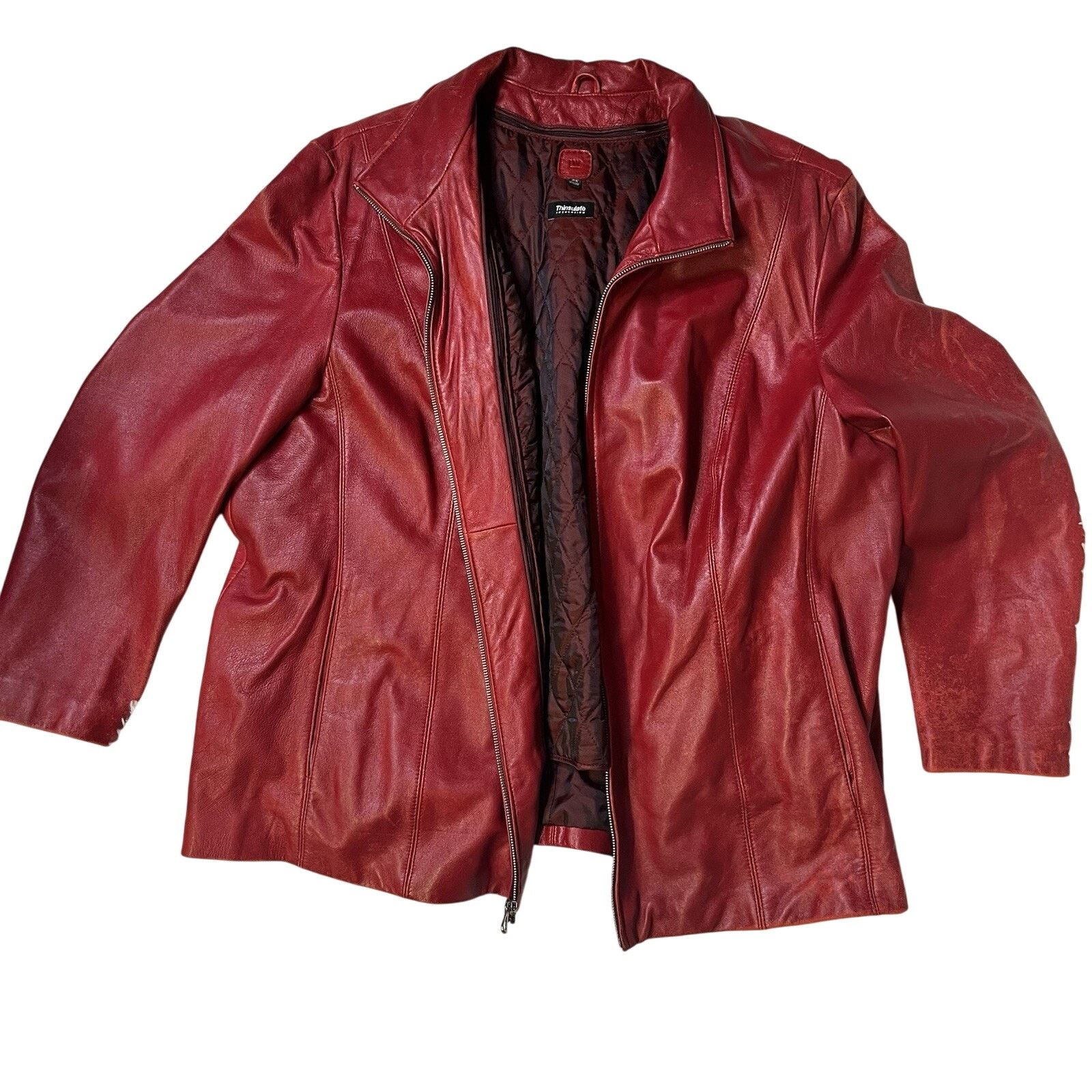Other Wilson Leather Womens Jacket Red Zip Thinsulate 3XL Size 3XL / US 20-22 - 1 Thumbnail
