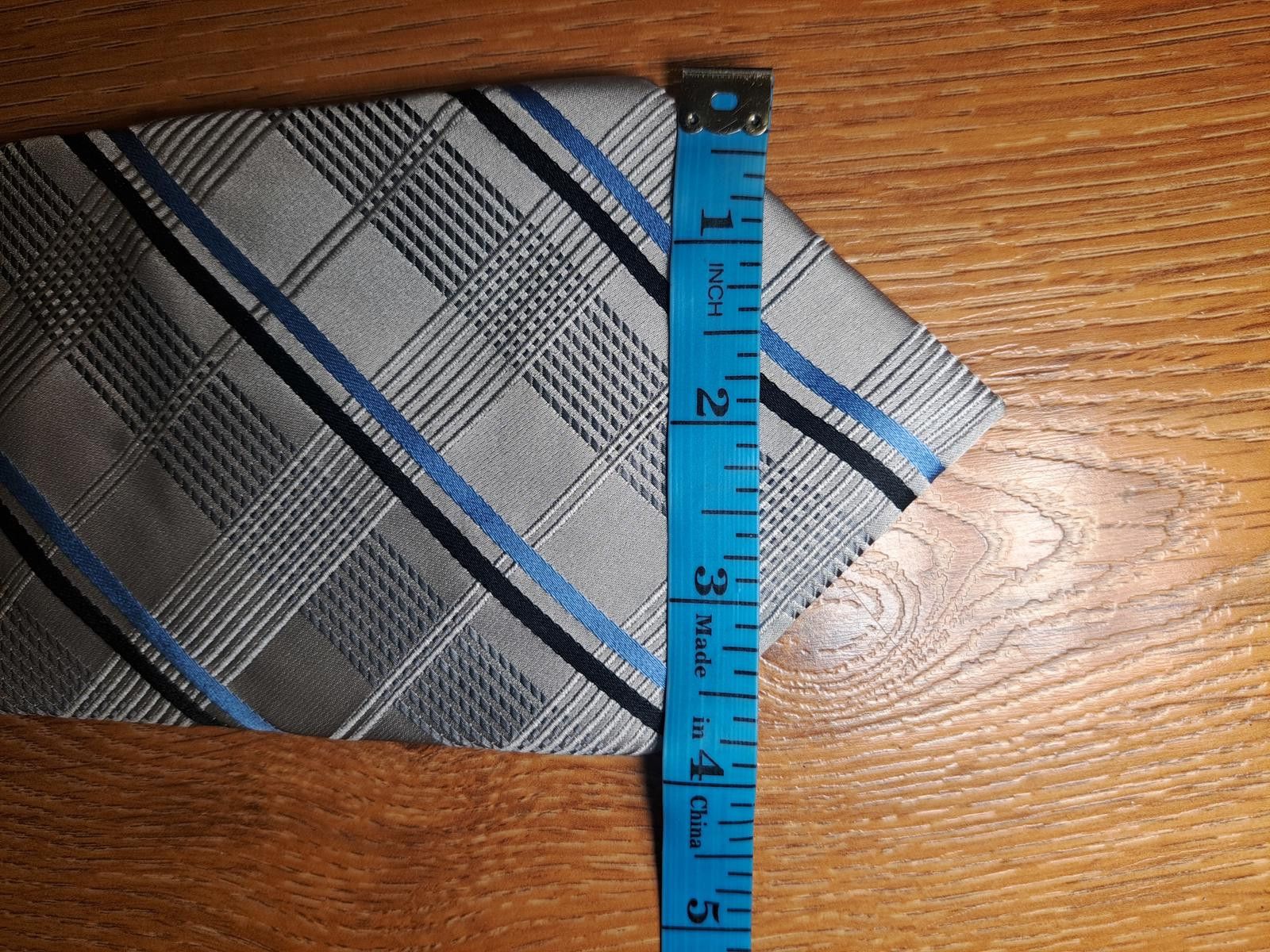 Donald Trump Donald Trump Signature Collection Tie Plaid Gray Blue Silk Size ONE SIZE - 7 Thumbnail