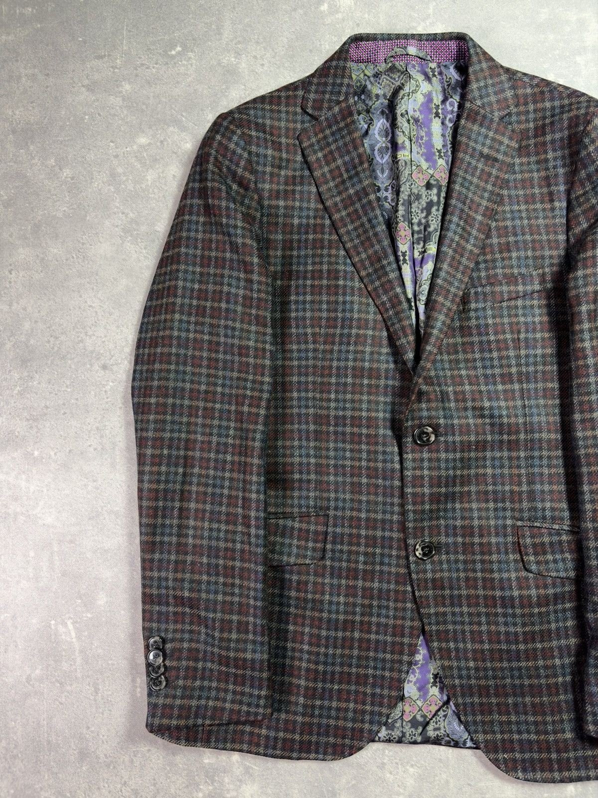 Etro Etro Tweed Wool Silk Lining Plaid Sport Blazer Jacket 50 Size 50R - 4 Thumbnail