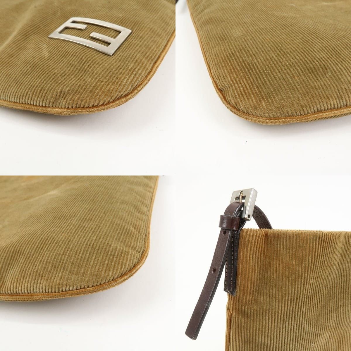 Fendi Fendi Corduroy Shoulder Bag Tan Size ONE SIZE - 5 Thumbnail