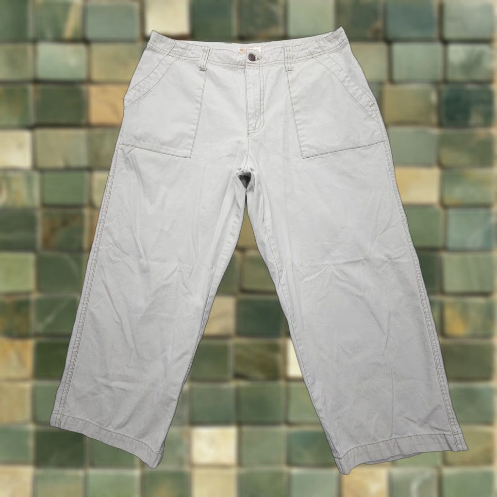 Royal Robbins Y2K Crop Pants Womens 14 Canvas Baggy Straight Hiking Gorpcore Green