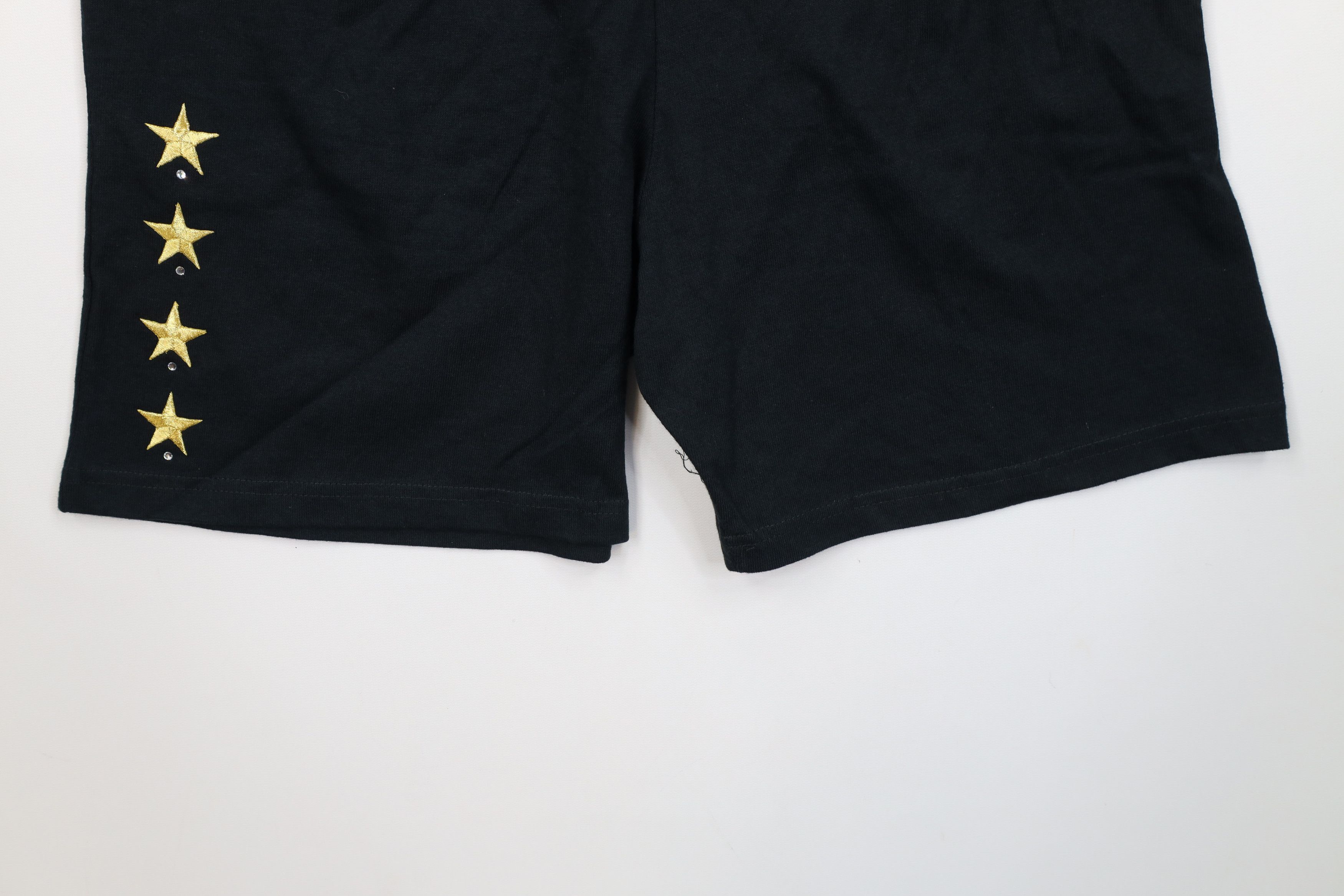 Vintage Vintage 90s Streetwear Sequin Star Cotton Shorts Black USA Size 28" / US 6 / IT 42 - 4 Thumbnail