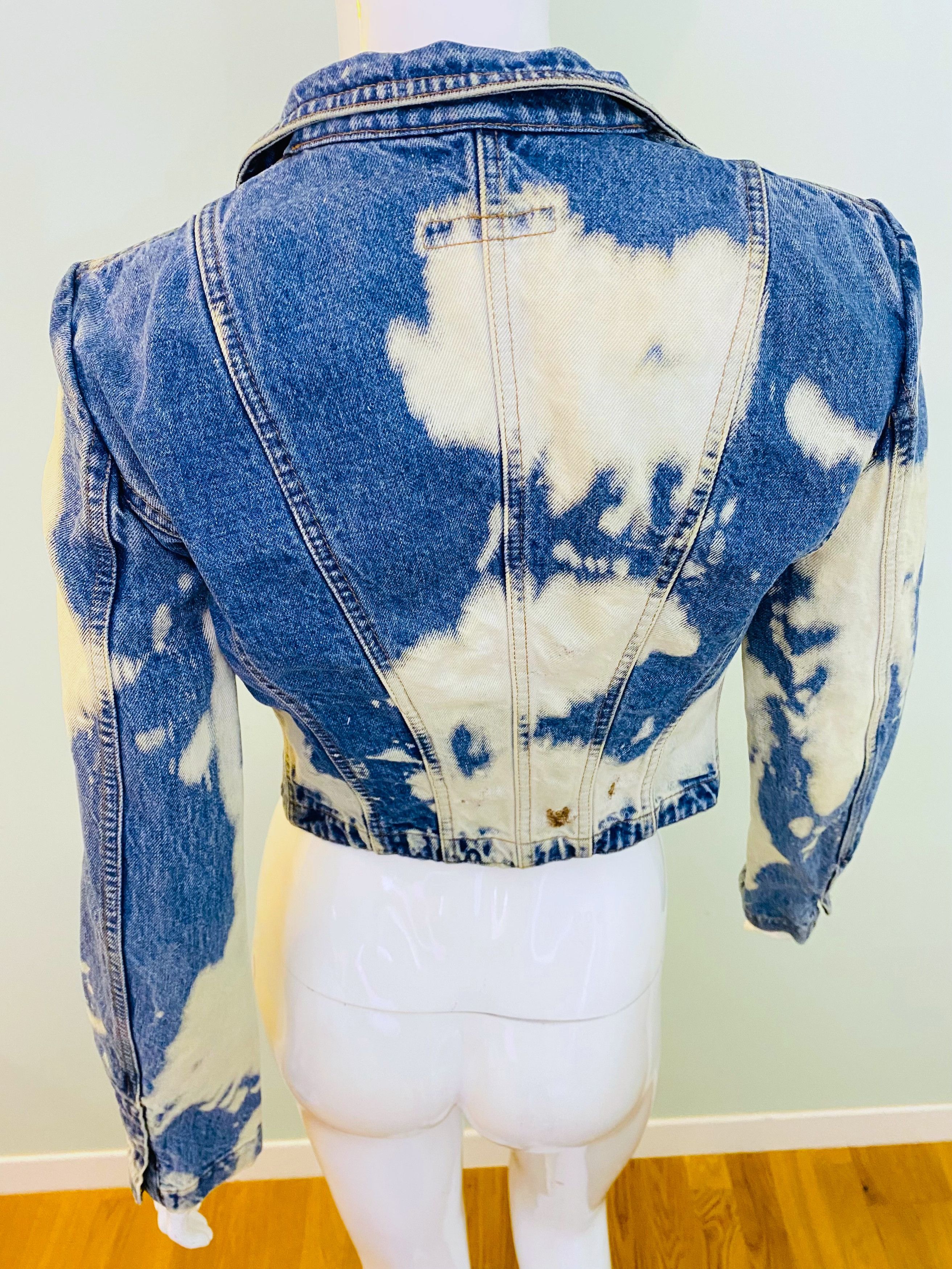 Roberto Cavalli Roberto Cavalli Acid Wash Tie Dye Denim Cow Statement Jacket Size S / US 4 / IT 40 - 5 Thumbnail