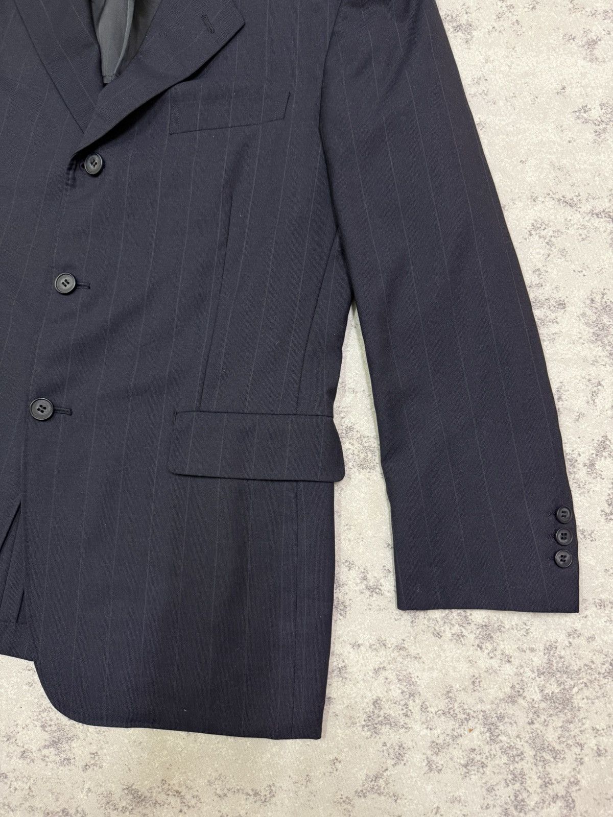 Yohji Yamamoto A.A.R Yohji Yamamoto Durban Dark Blue Stripe Blazzer Size US M / EU 48-50 / 2 - 5 Thumbnail