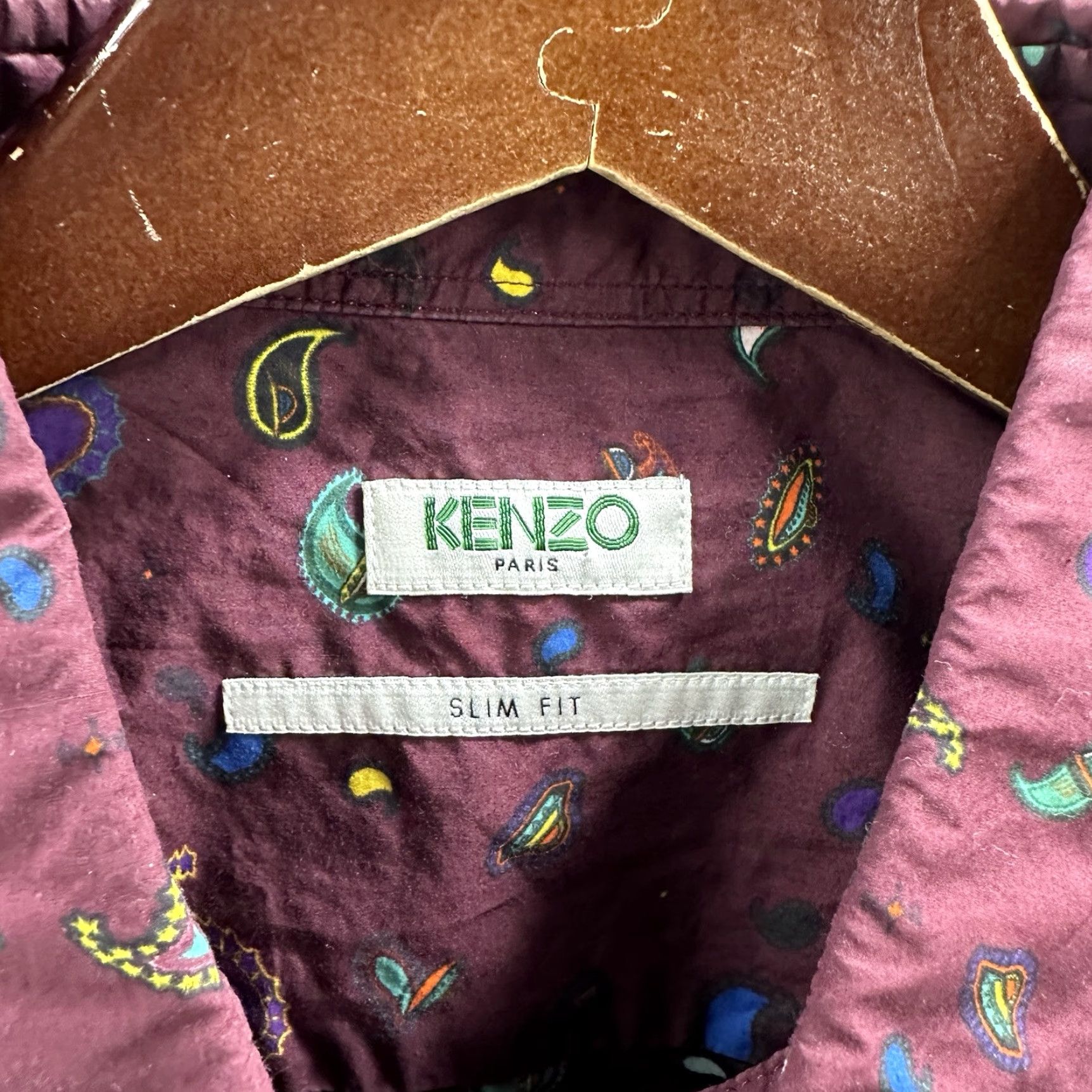 Kenzo KENZO Paris Shirt Mens 16 Blue Paisley Button-Up Slim Fit Long Sleeve Preppy Size US L / EU 52-54 / 3 - 7 Thumbnail