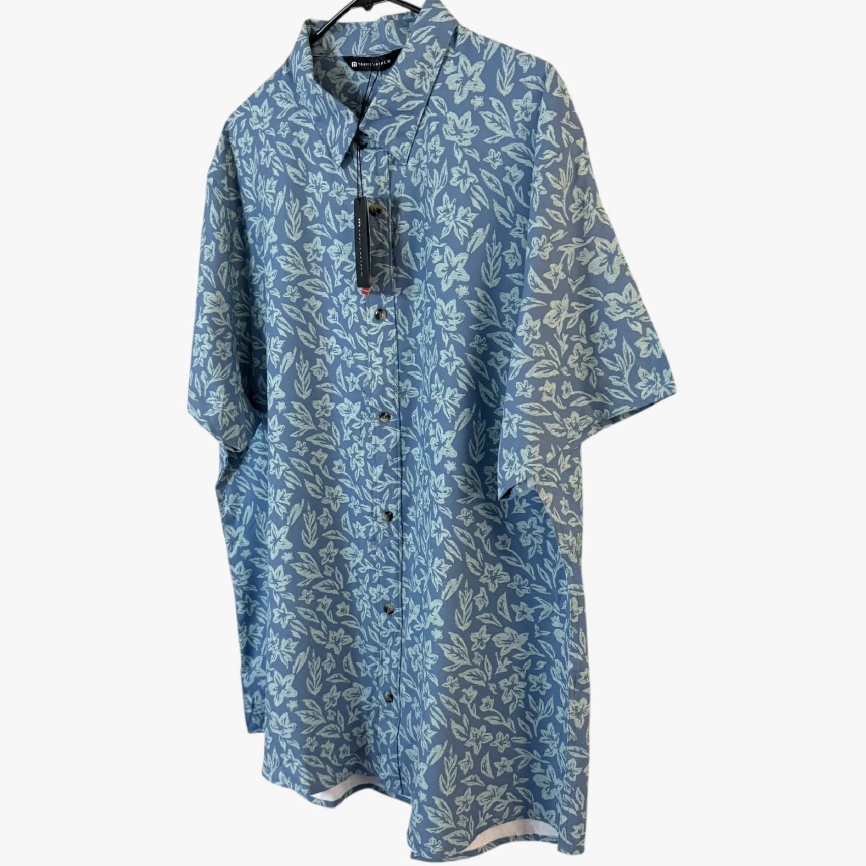 TravisMathew Travis Mathew Pearl City Short-Sleeve Button-Up Shirt Blue Men's XXL New Size US XXL / EU 58 / 5 - 2 Thumbnail
