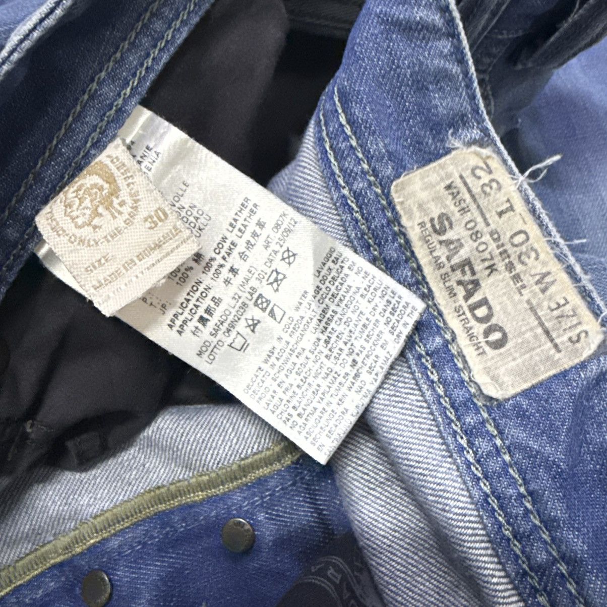 Diesel 2000s Diesel Fade Wash Studded Slim Jeans Size US 31 - 12 Thumbnail