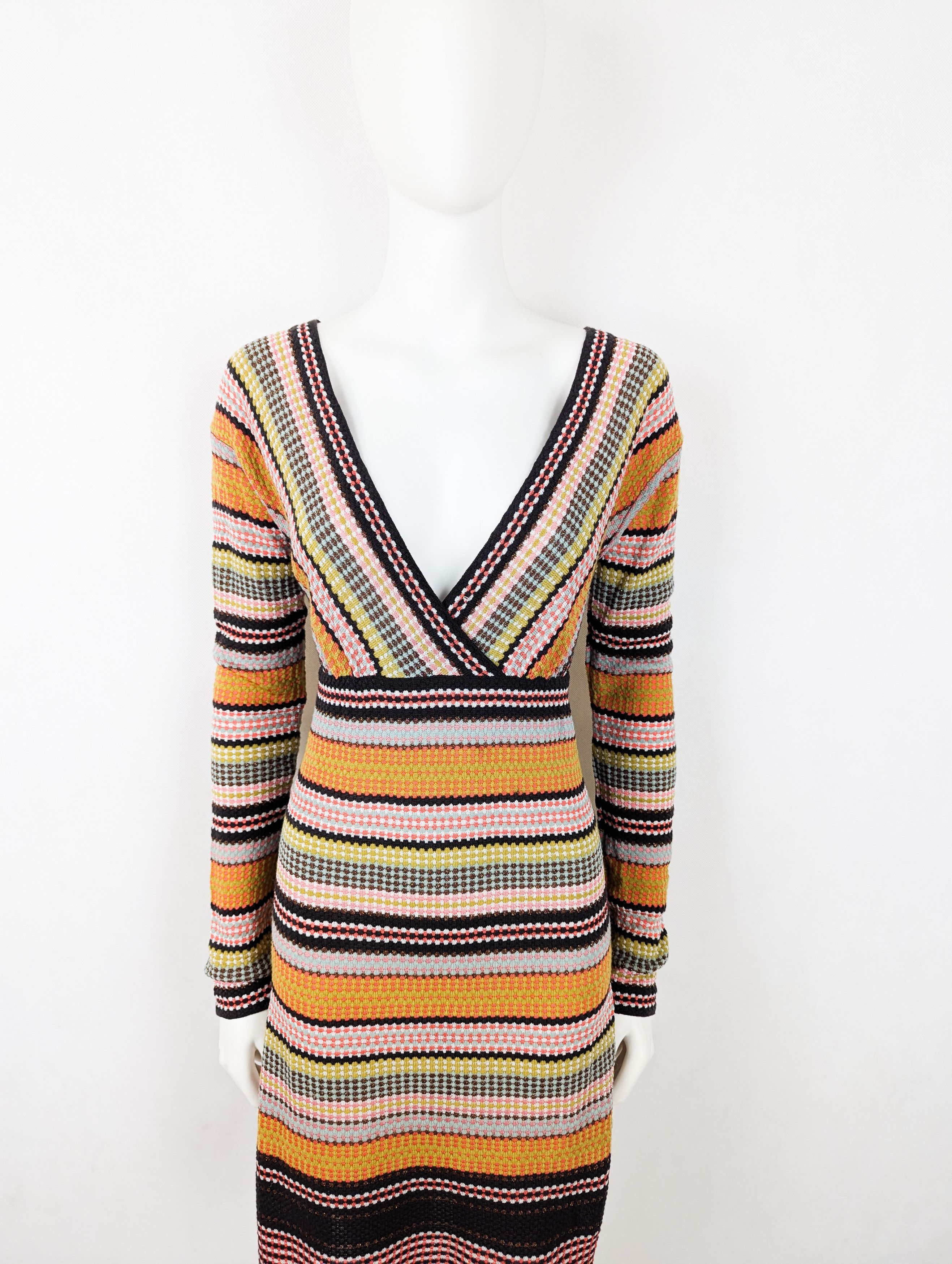 Missoni Missoni colorfull dress wool viscose Size L / US 10 / IT 46 - 4 Thumbnail