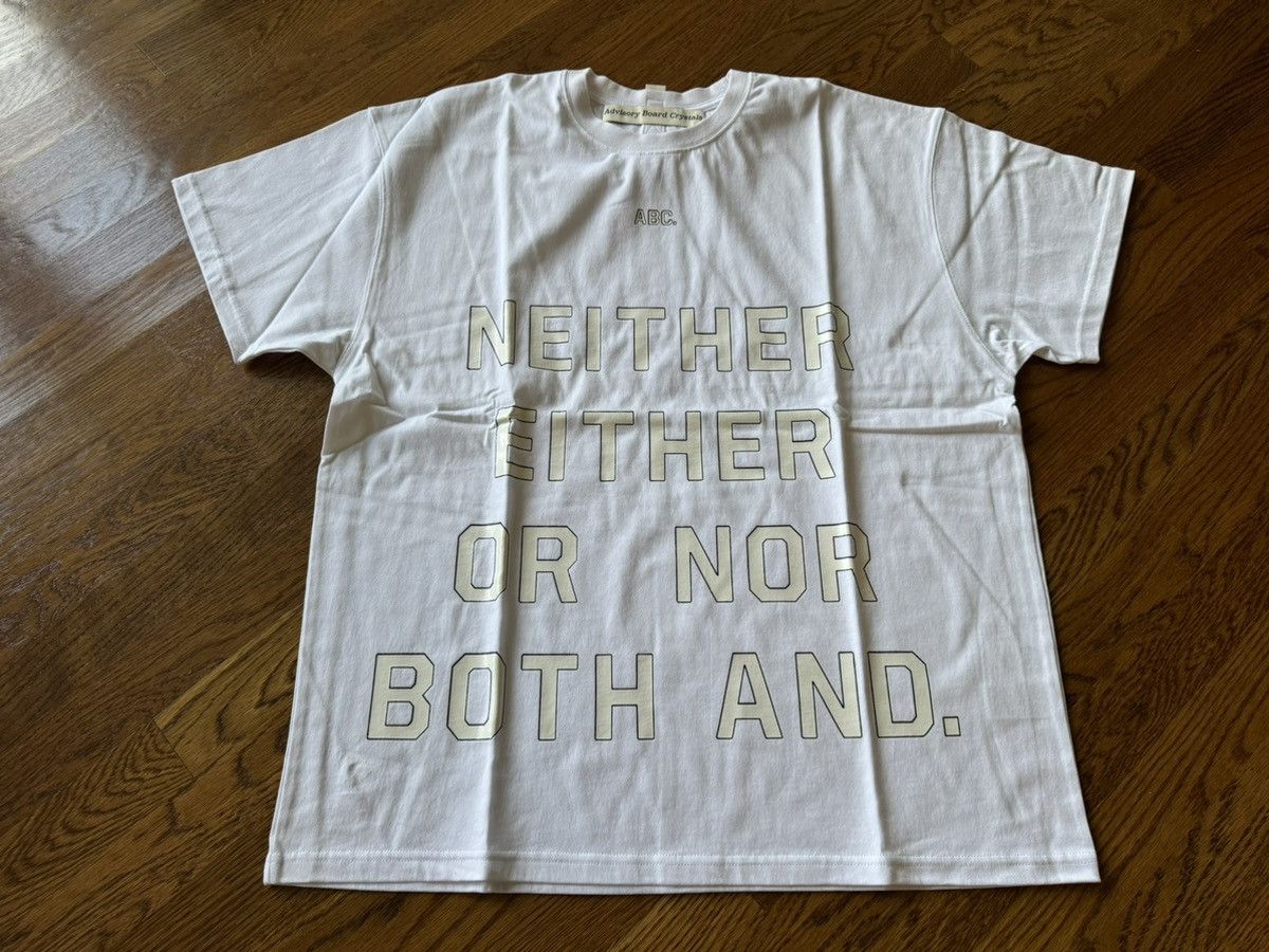 Large White Cream ABC Neither Either Or Nor Both And. Tee