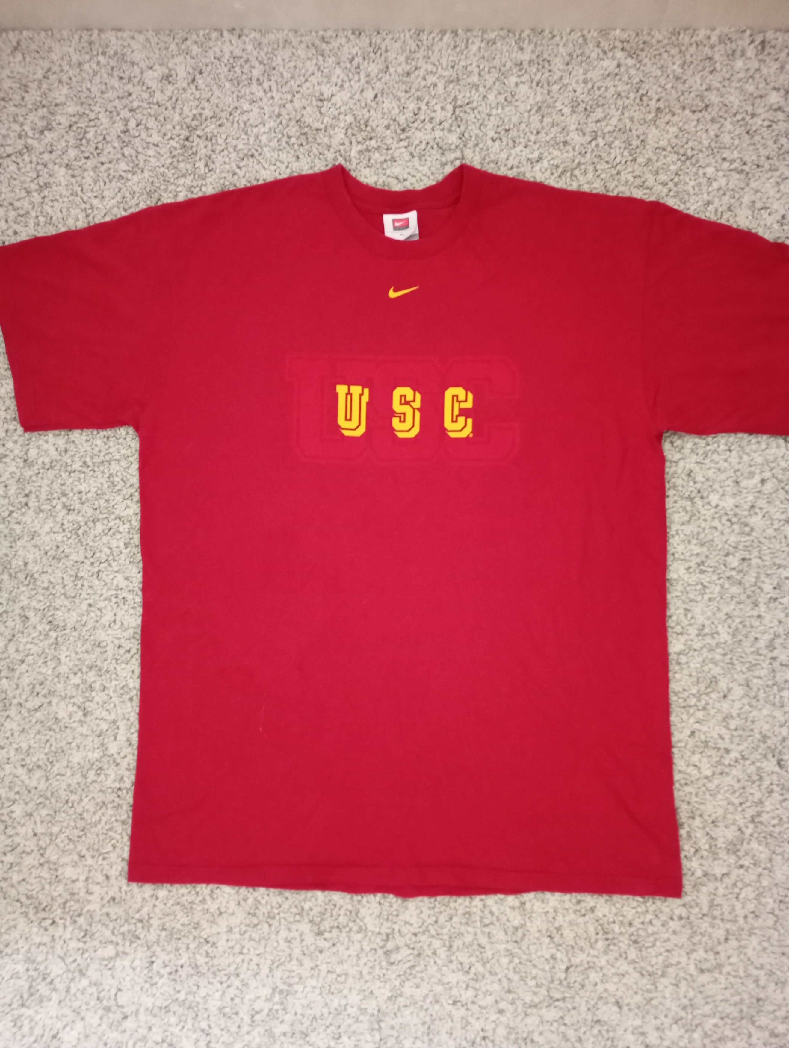 Nike × Vintage Vintage Nike Team USC Red Yellow Tshirt XL Size US XL / EU 56 / 4 - 1 Thumbnail