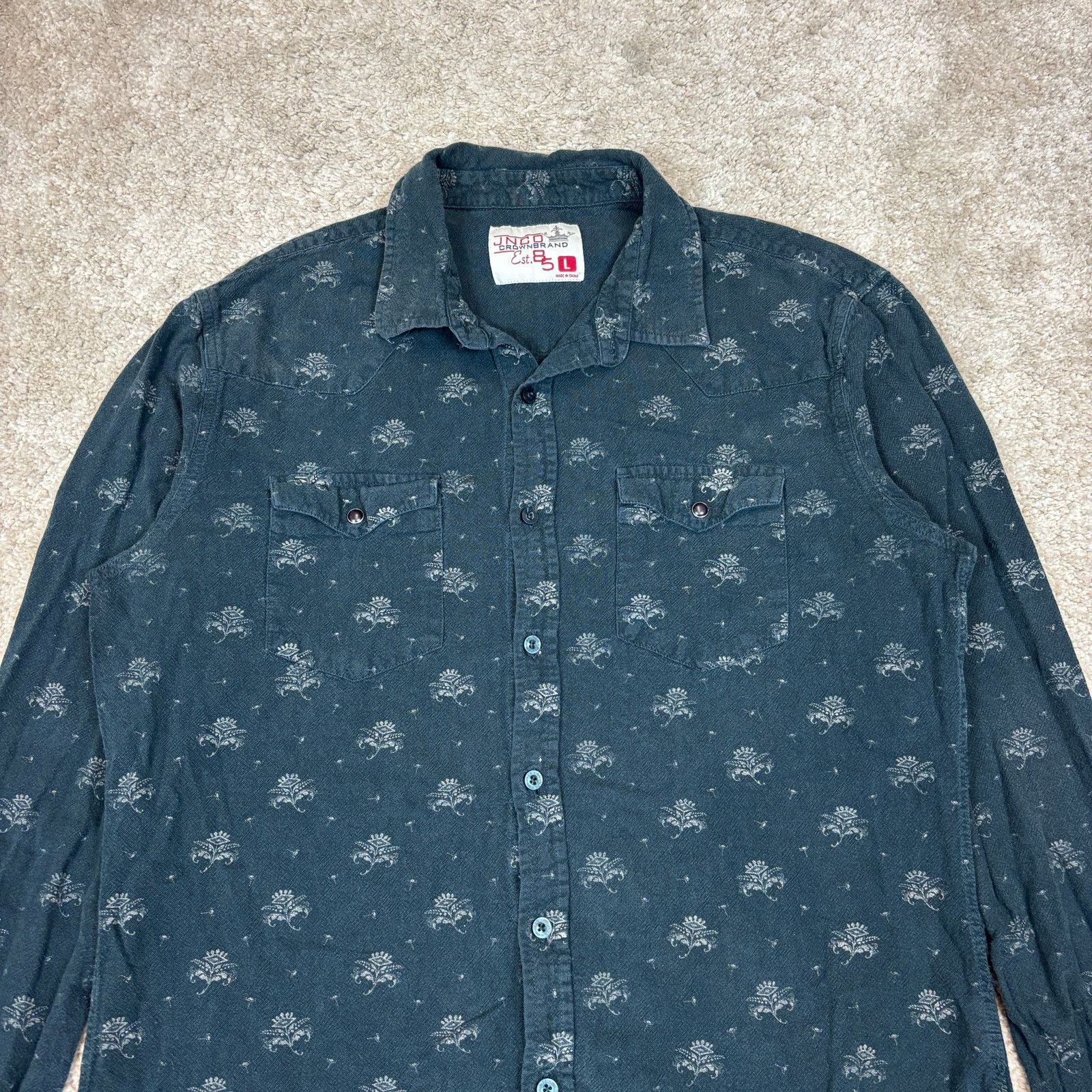 JNCO JNCO 85 Crown Brand Floral Button Up Shirt Men's Large Y2K Size US L / EU 52-54 / 3 - 2 Thumbnail