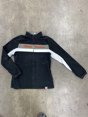 image of Harley Davidson Fleece Y2K Colorblock Fleece Sweatshirt Size Large in Black, Men's