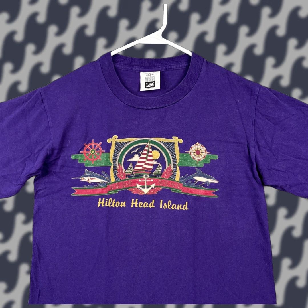 Lee VINTAGE Lee Hilton Head Island Shirt Womens Small Purple USA Destination Shirt Size S / US 4 / IT 40 - 1 Thumbnail