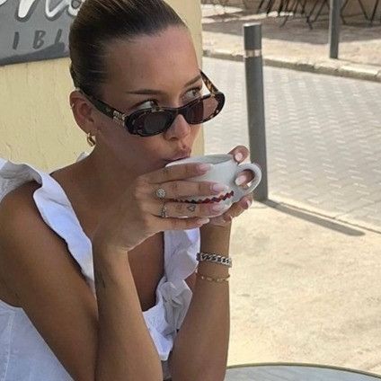 Miu Miu MU13ZSF VAU01T Rectangle Sunglasses – Honey Havana New Miu Miu MU13ZSF VAU01T Honey Havana/Dark Brown 55-18-140  main image 4