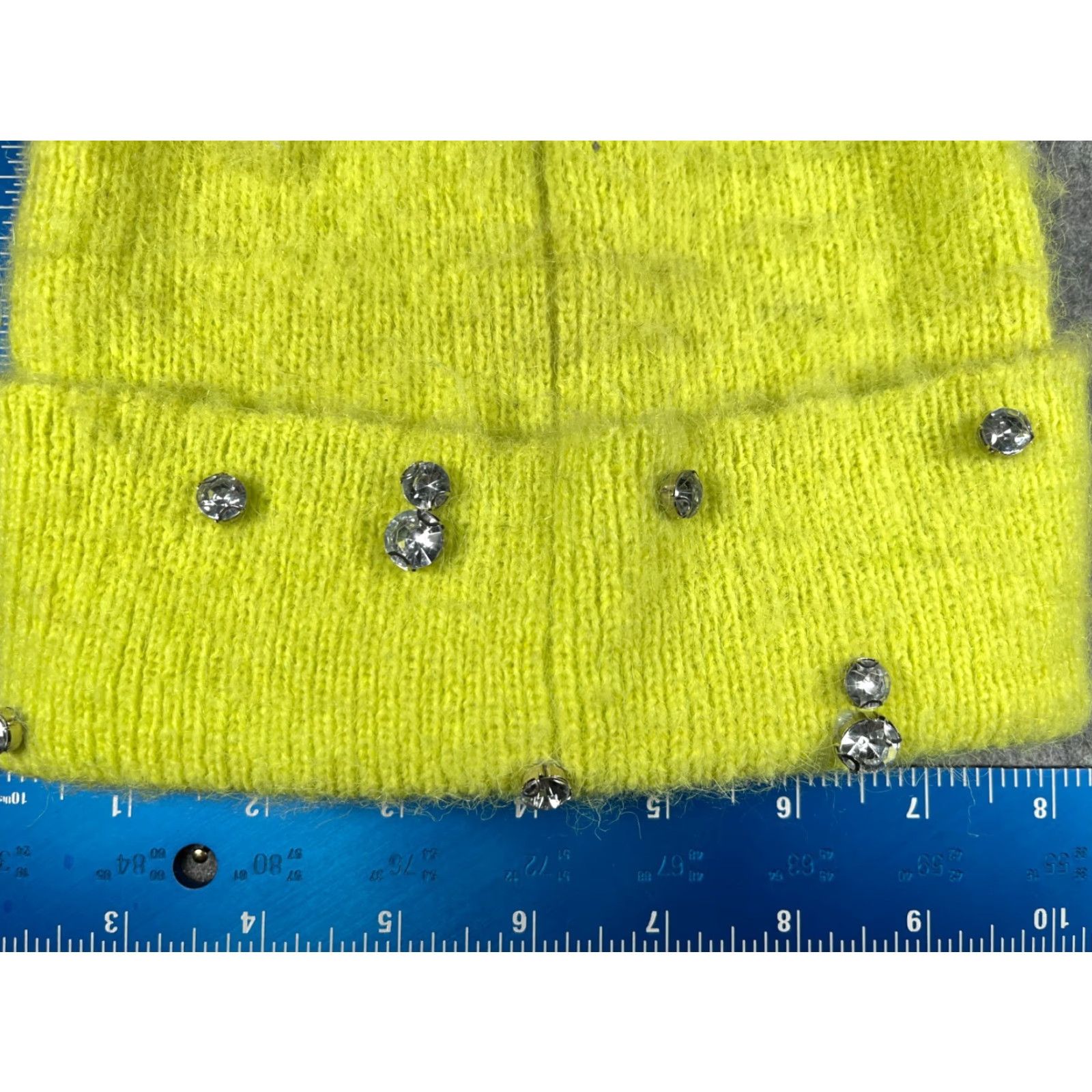 Vintage A New Day Beanie Toque Women One Size Neon Green Knit Jewel 100% Polyester NEW Size ONE SIZE - 2 Thumbnail