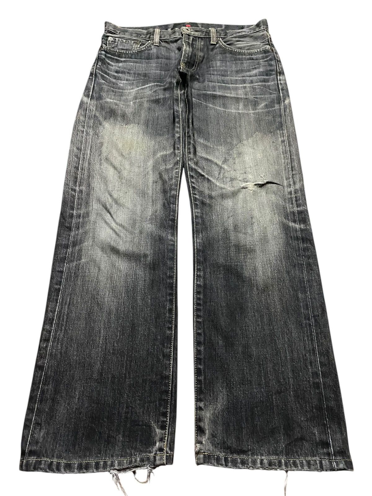 Jun Takahashi Black Denim Japanese Brand Uniqlo Jeans Faded Distressed Size US 32 / EU 48 - 1 Thumbnail