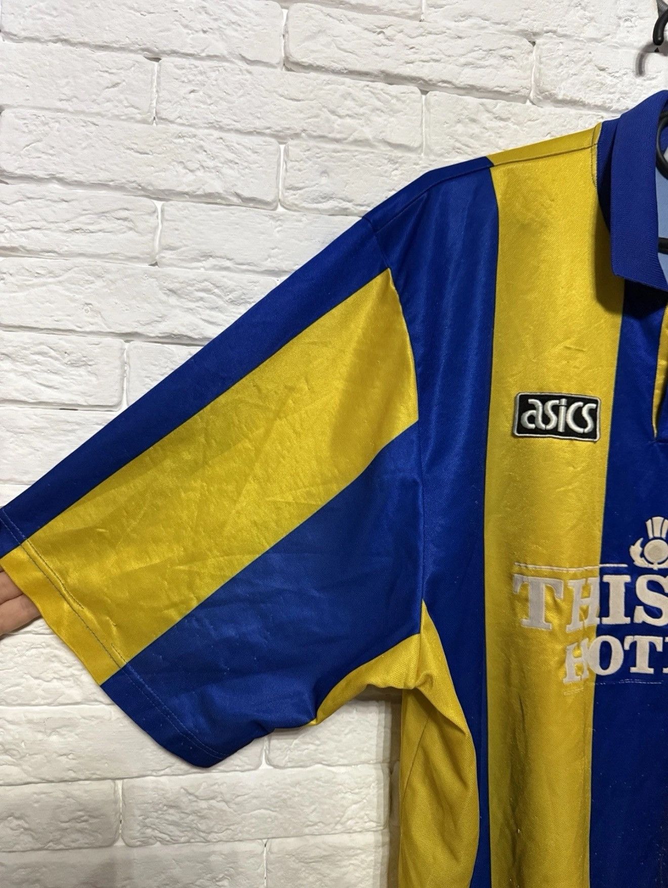 Asics Vintage Leeds United Away Jersey Asics 93/95 Football Shirt Size US XL / EU 56 / 4 - 4 Thumbnail