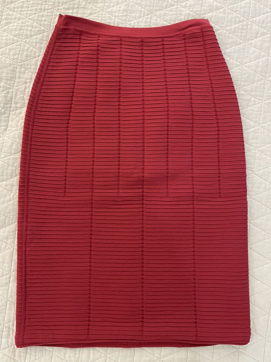 Giorgio Armani Black Label Collection Ribbed Knit Skirt Size 27" / US 4 / IT 40 - 3 Thumbnail