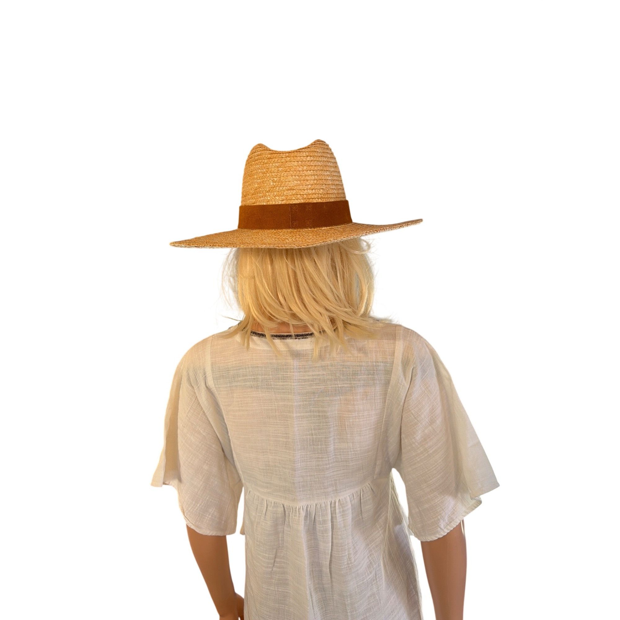 Other NWT Gigi Pip Isla Straw Fedora Hat S/M 57cm Adjustable Wide Size ONE SIZE - 18 Thumbnail