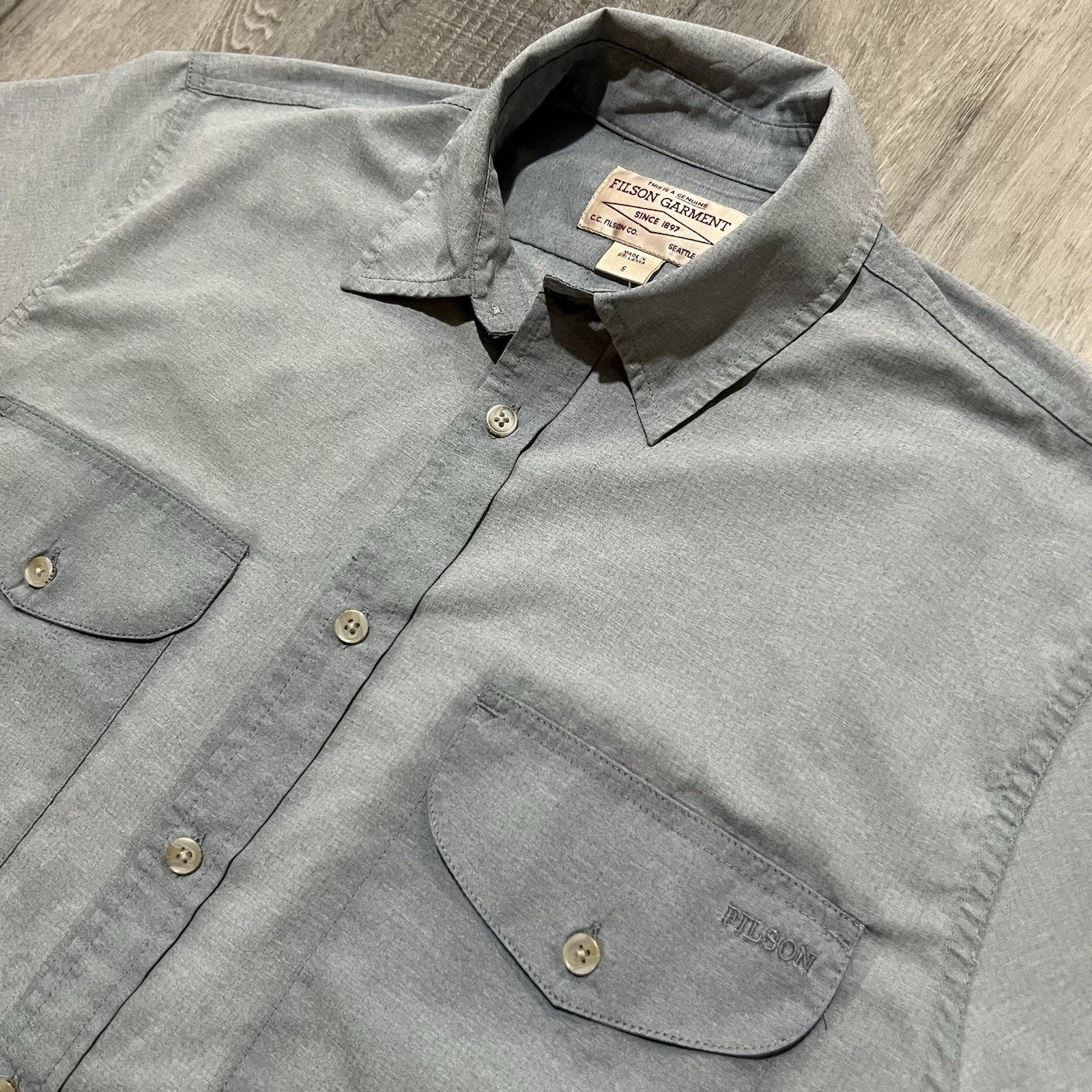 Filson CC Filson Shirt Mens S Light Blue Button Up Safari Blank Size US S / EU 44-46 / 1 - 3 Thumbnail