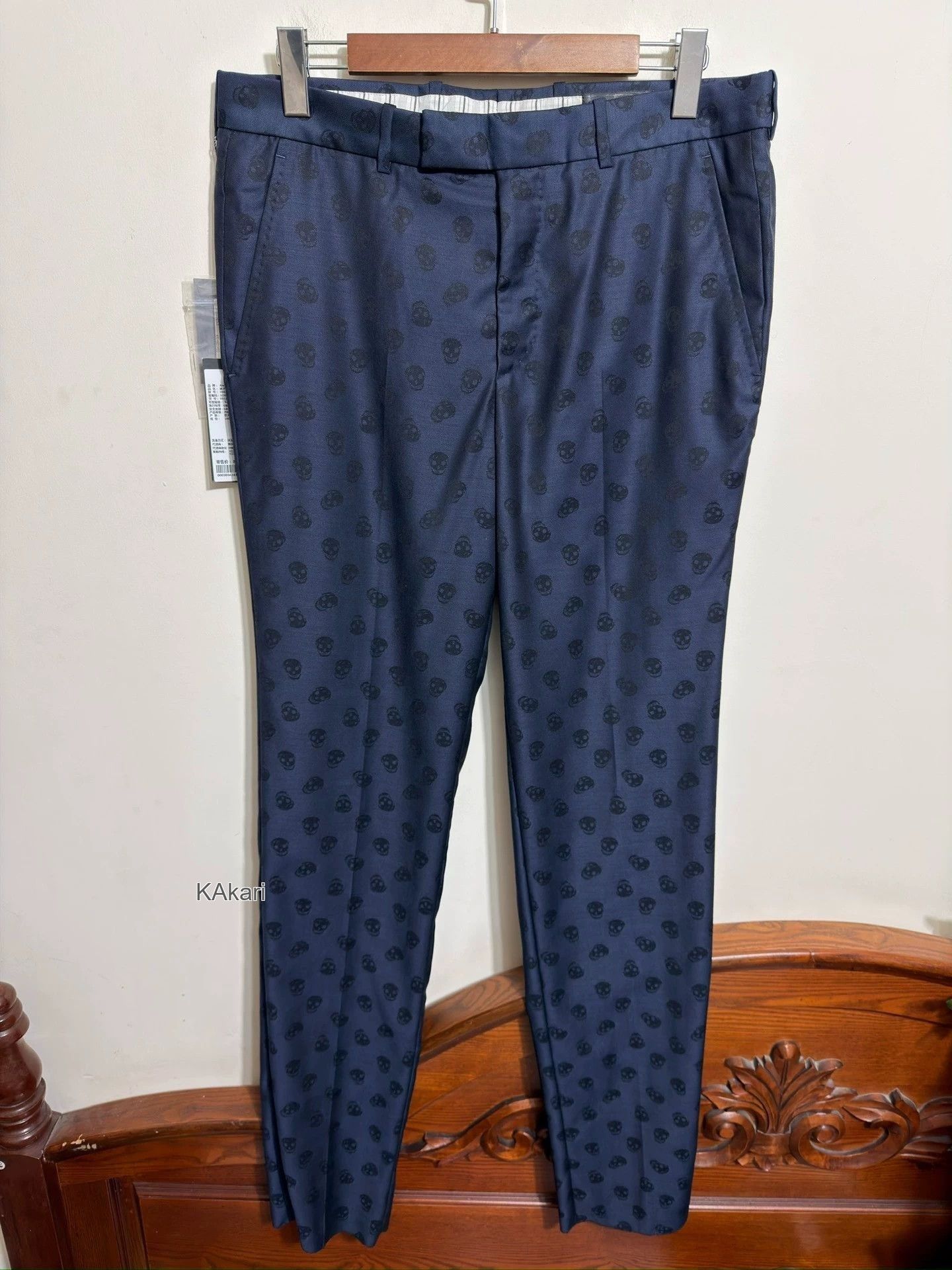 Alexander McQueen Blue Skull Pattern Casual Pants Size 36 Size US 26 / EU 42 - 1 Thumbnail