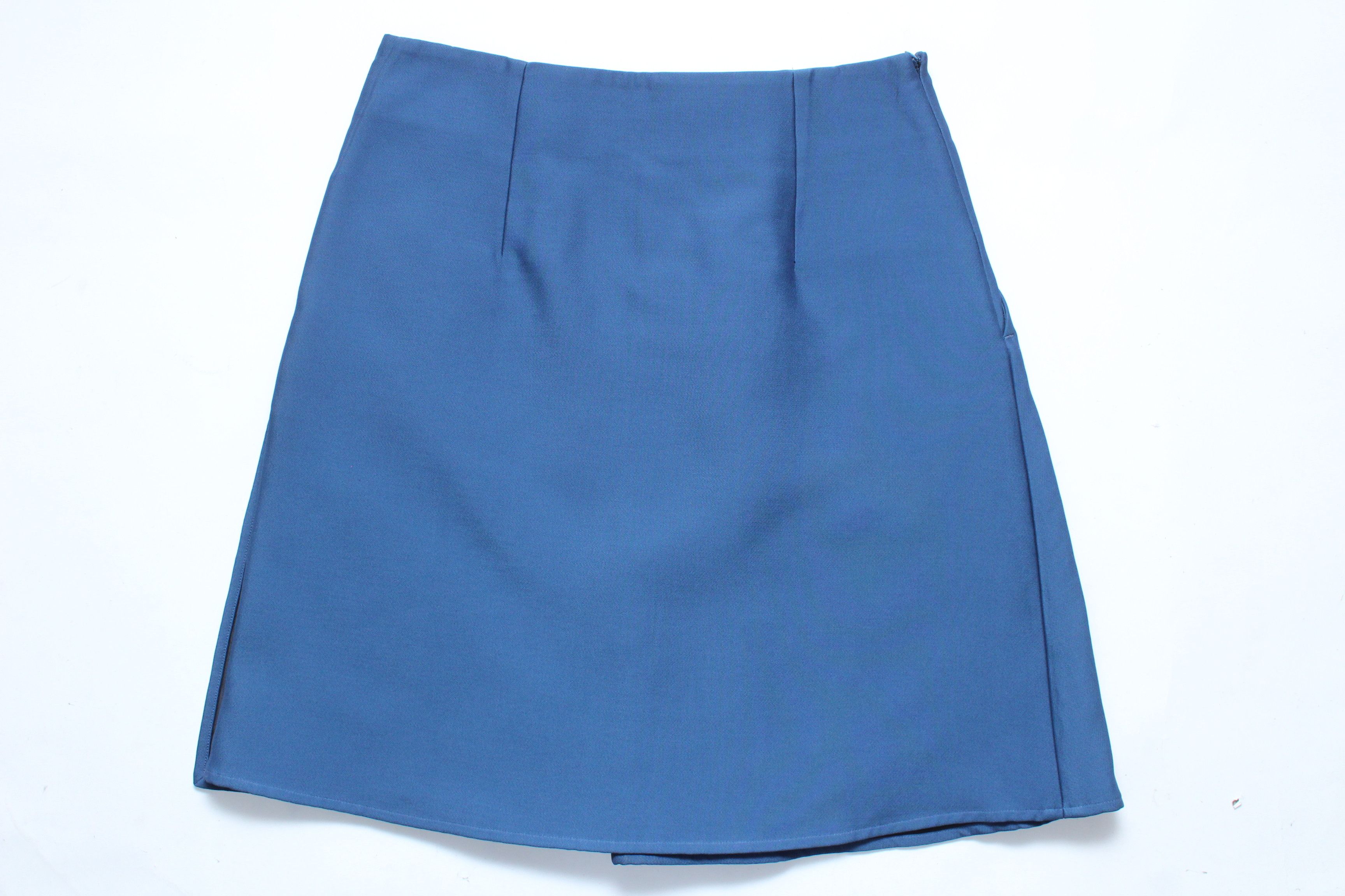 Jil Sander Jil Sander 2015 Silk Blend Wrap Mini Skirt Blue IT 38 Size 26" / US 2 / IT 38 - 3 Thumbnail