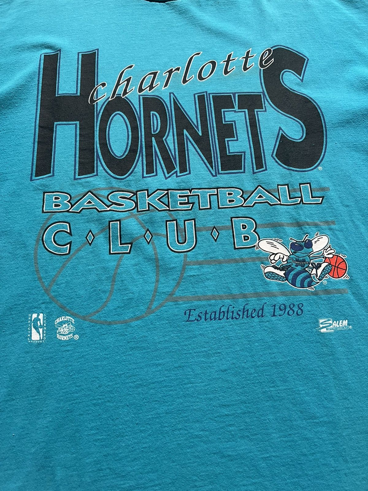 NBA × Vintage Vintage Charlotte Hornets 1988 single stich t shirt Size US XL / EU 56 / 4 - 5 Thumbnail