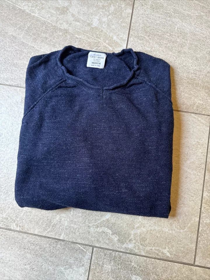 Lucky Brand cotton blend pullover sweater in heather blue excellent Size US M / EU 48-50 / 2 - 2 Thumbnail