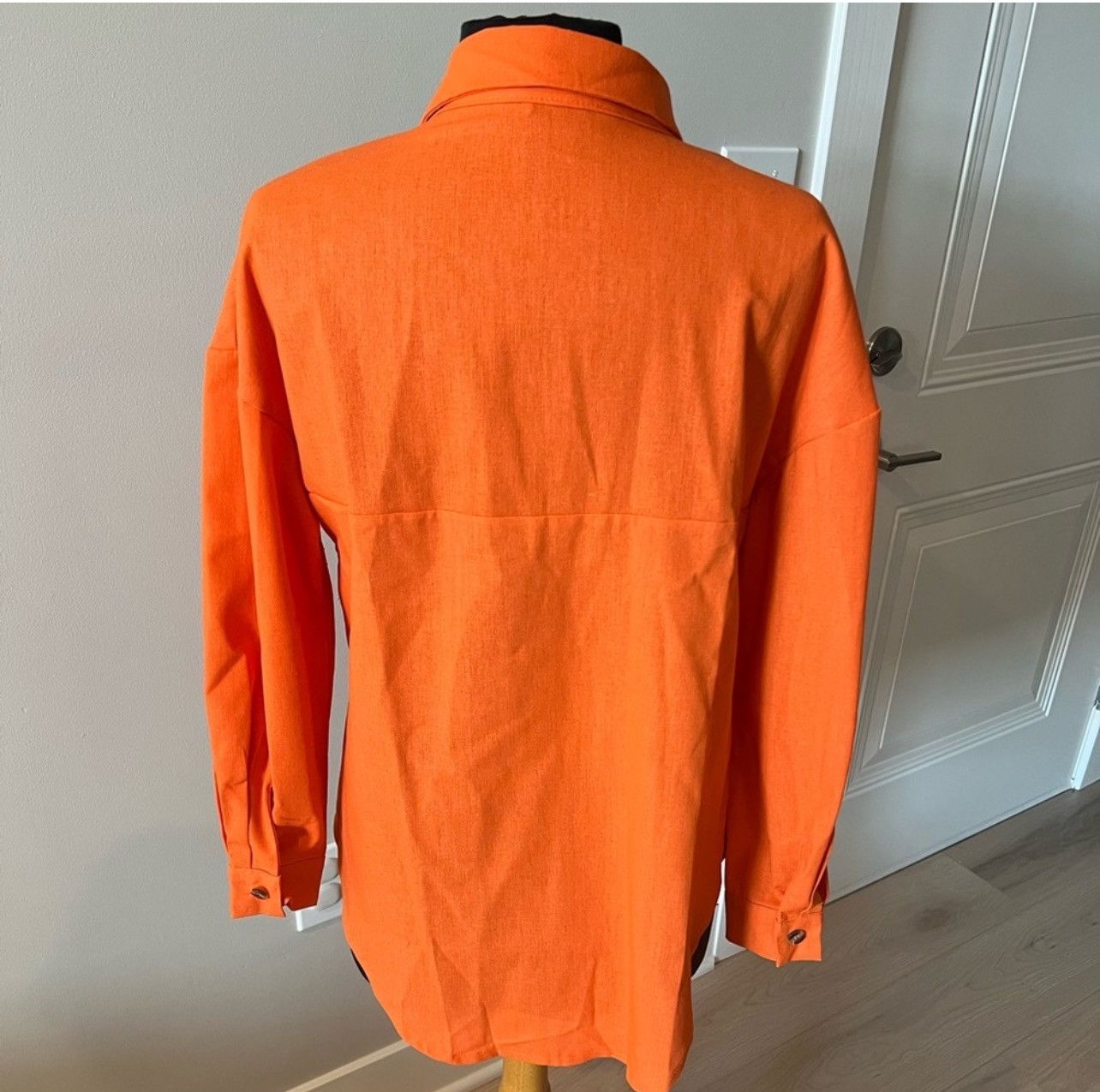 Other NWOT Ladies Orange Button Up Long Sleeve Blouse Shirt sx XL. Size XL / US 12-14 / IT 48-50 - 4 Thumbnail