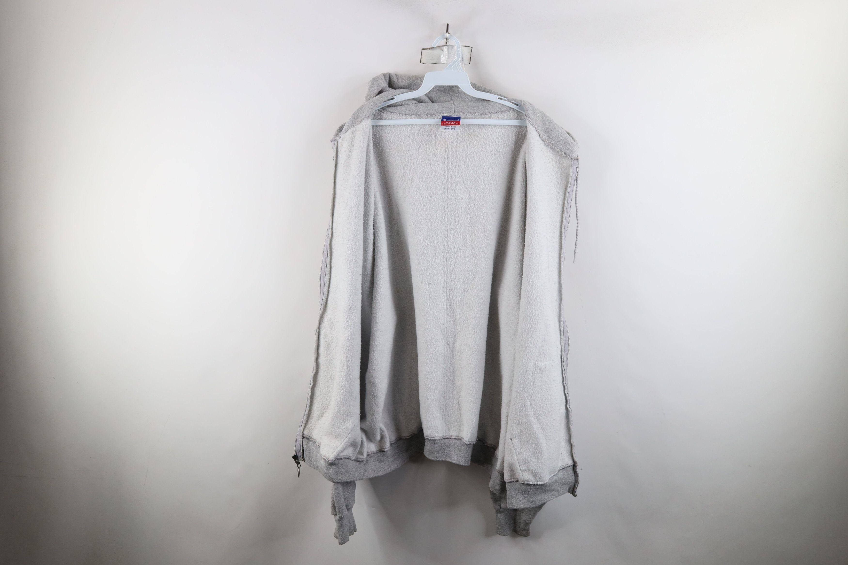 Champion × Vintage Vintage 90s Champion Full Zip Hoodie Sweatshirt Heather Gray Size US XXL / EU 58 / 5 - 12 Thumbnail